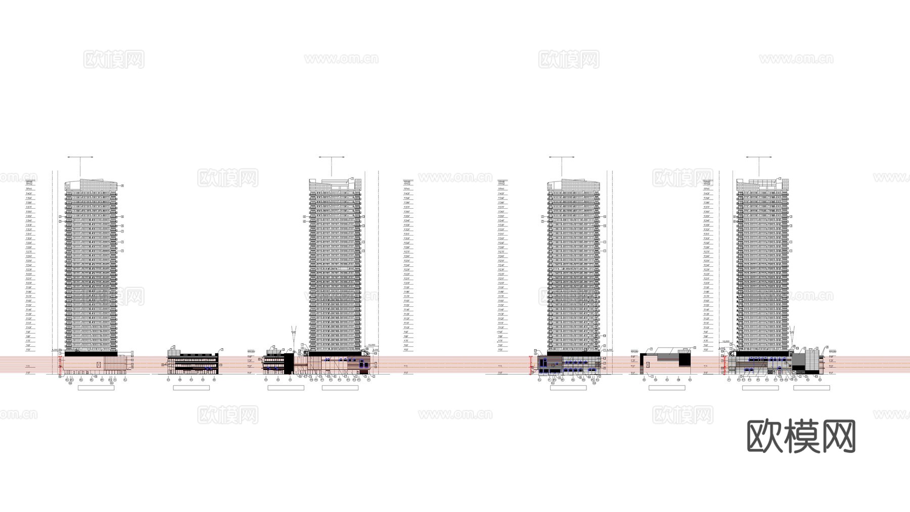 高层写字楼 商业建筑cad施工图