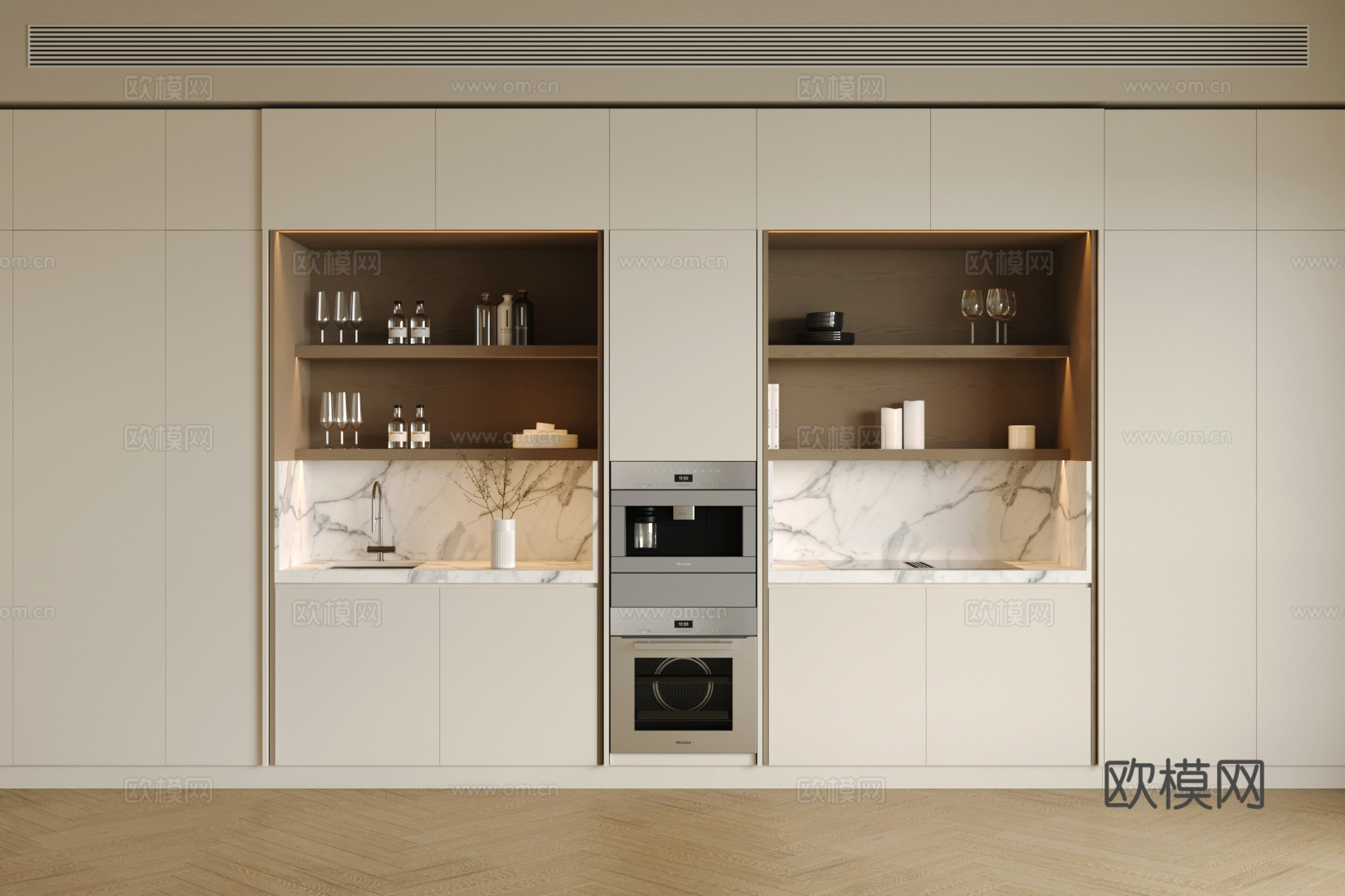 现代轻奢餐边柜 轻奢意式餐边柜 餐边柜摆件 大理石餐边柜3d模型下载