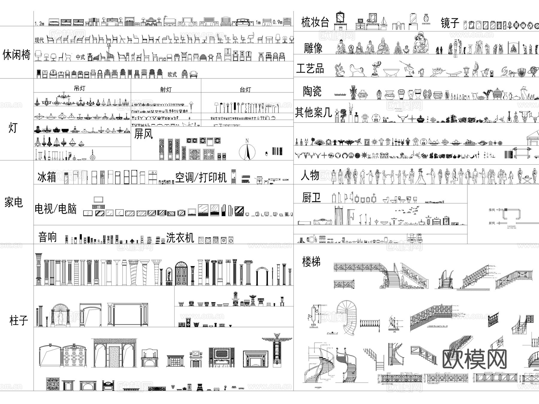 2025年最新家装家具软装立面图块CAD图库大全cad施工图