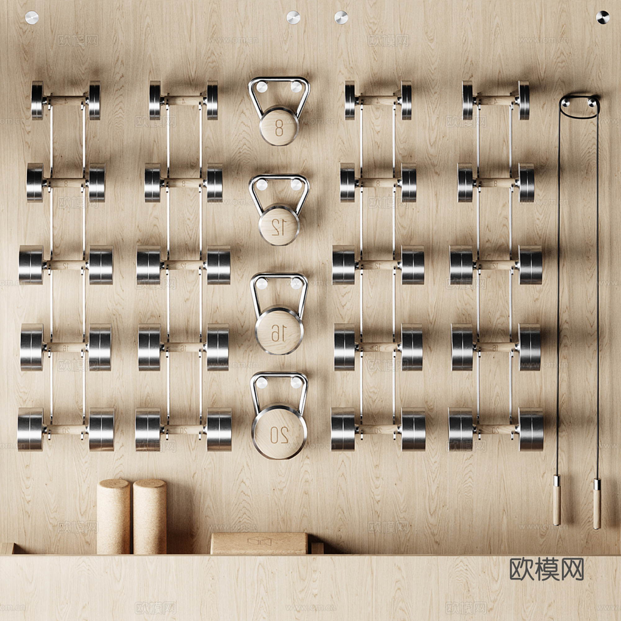 现代健身器材su模型