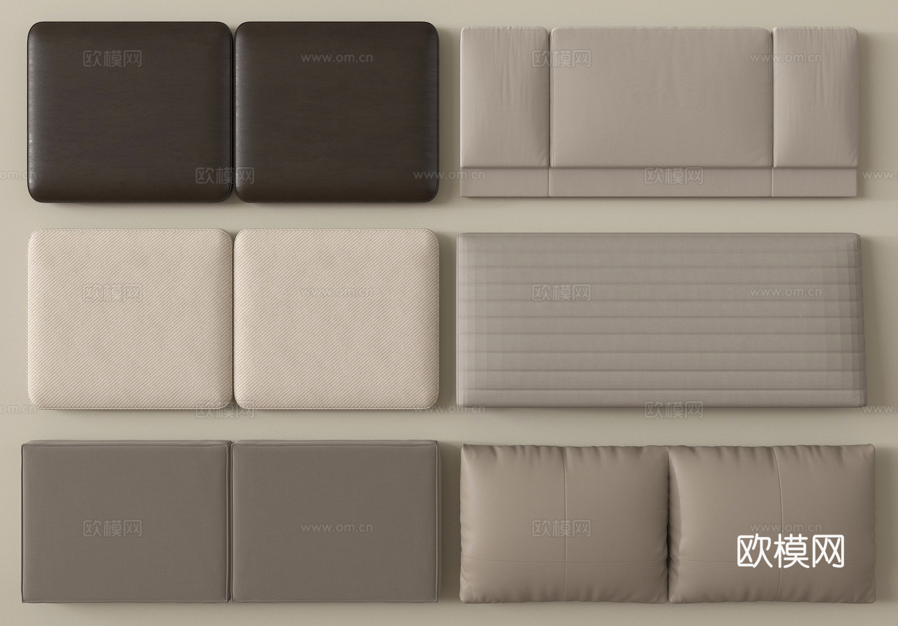 现代床靠背 床具 床品 床头3d模型下载