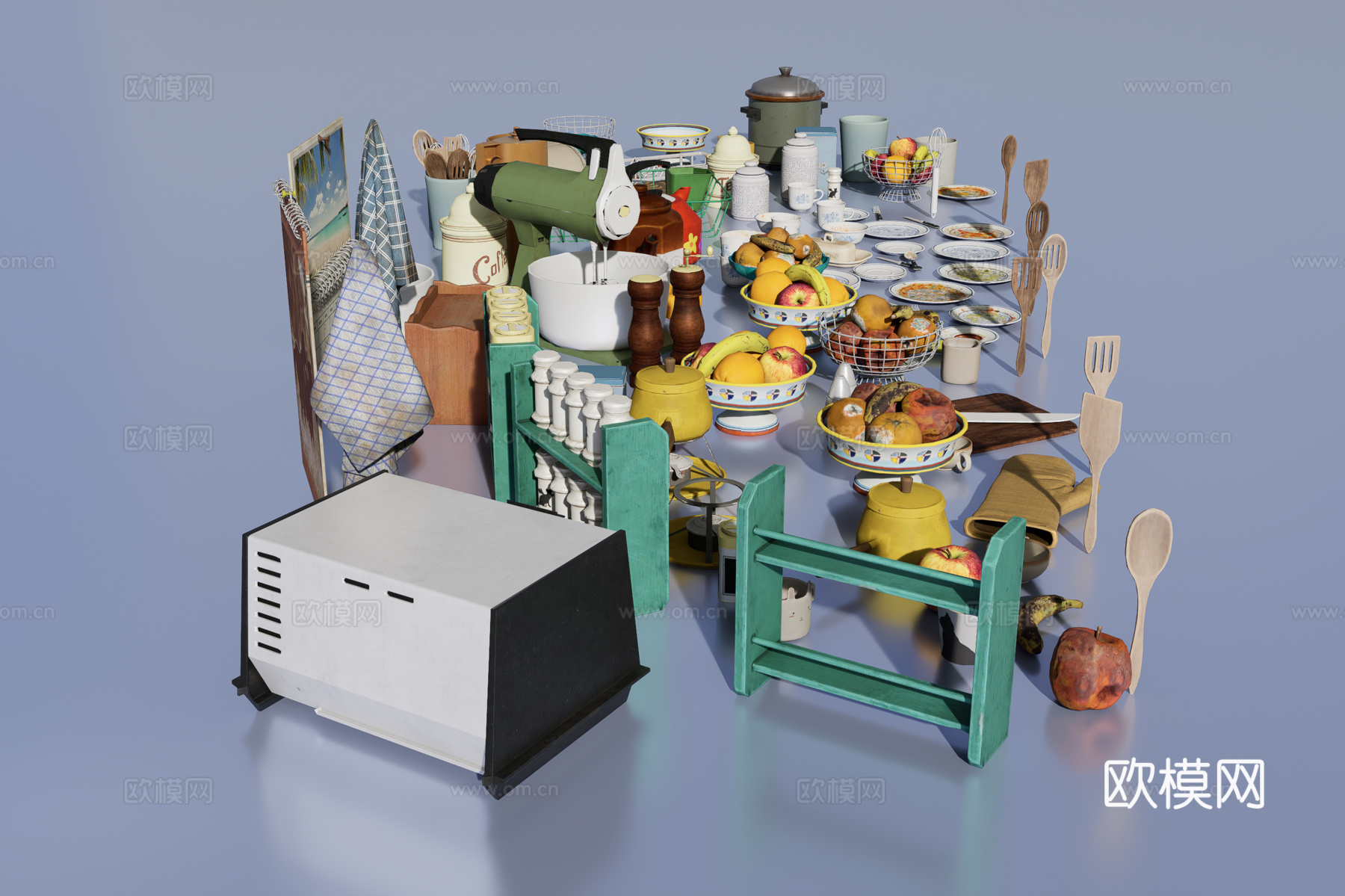 复古厨房物品3d模型下载（渲染图6）