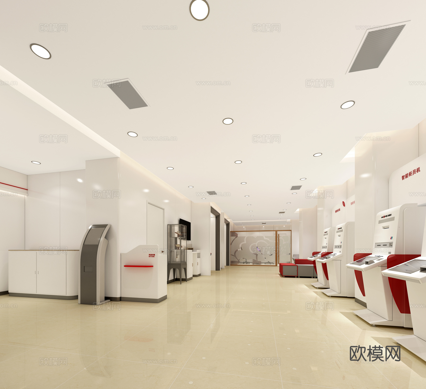 银行3d模型下载