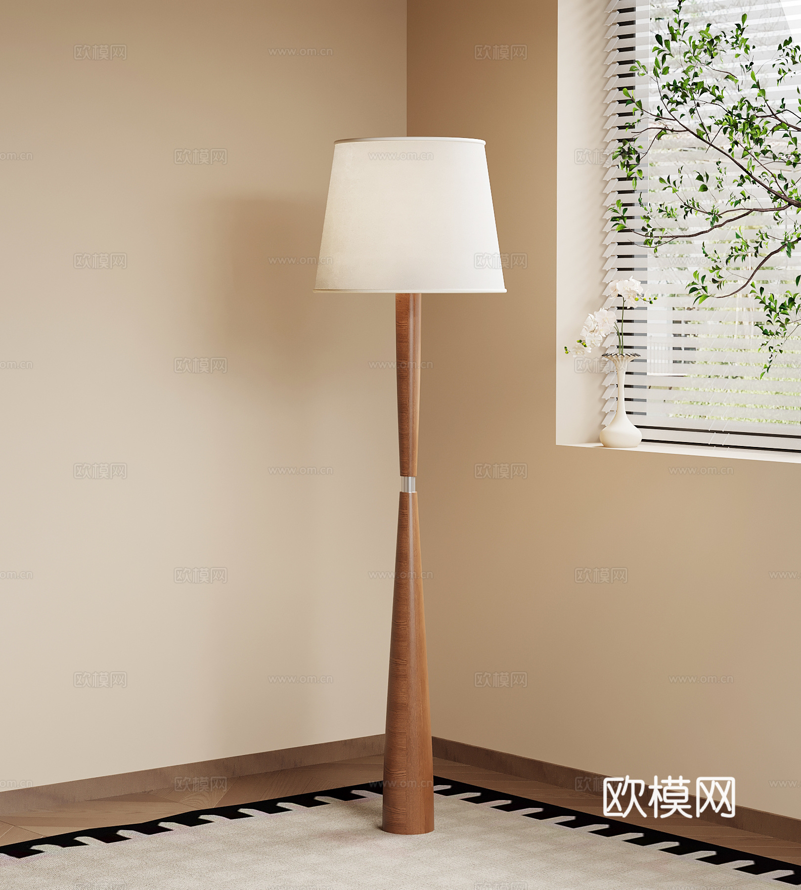 法式中古落地灯su模型