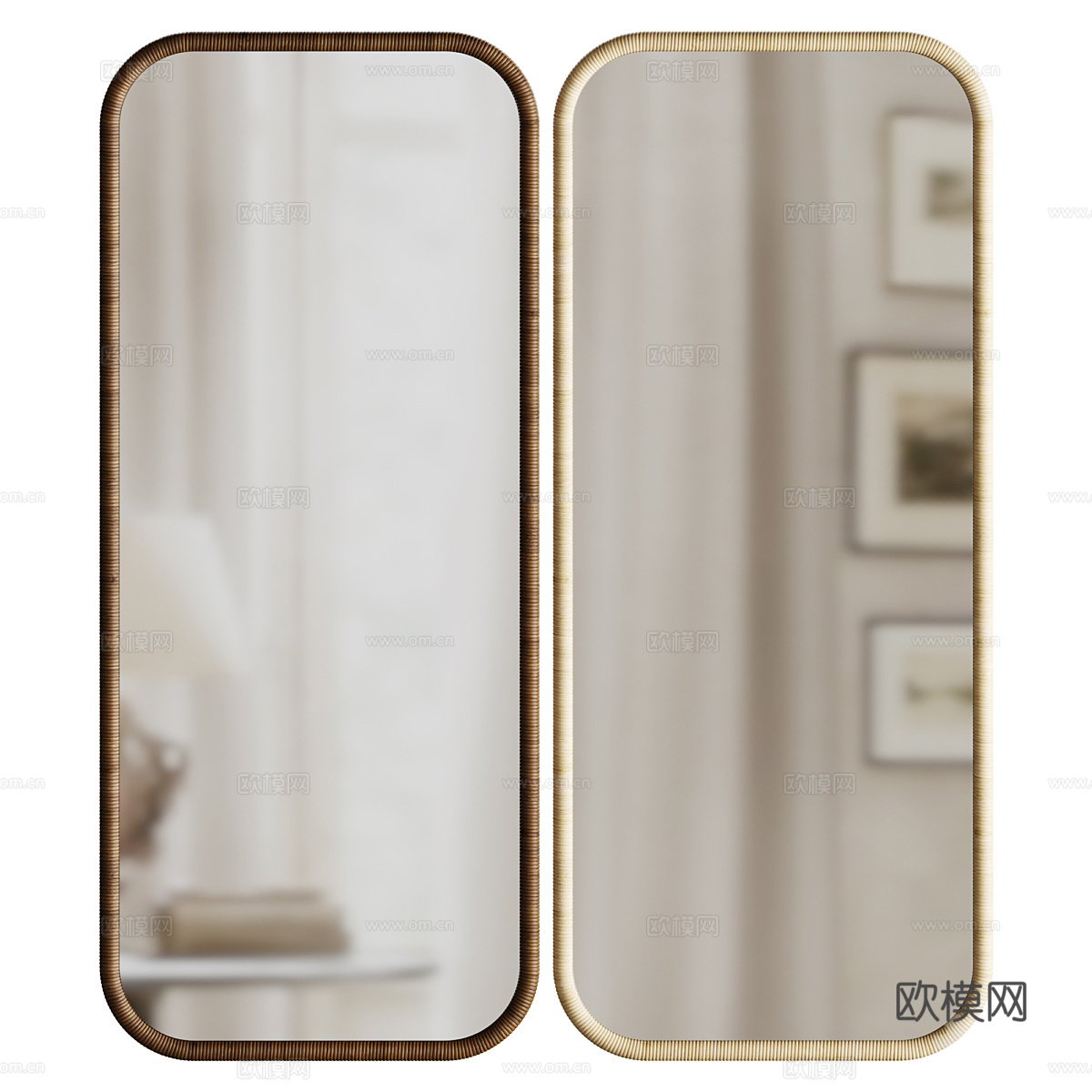 中古风装饰镜子3d模型下载（渲染图1）