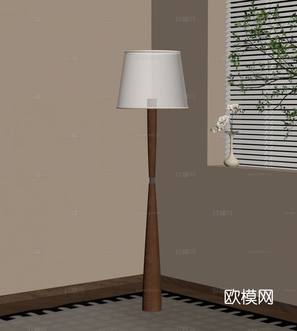 法式中古落地灯su模型