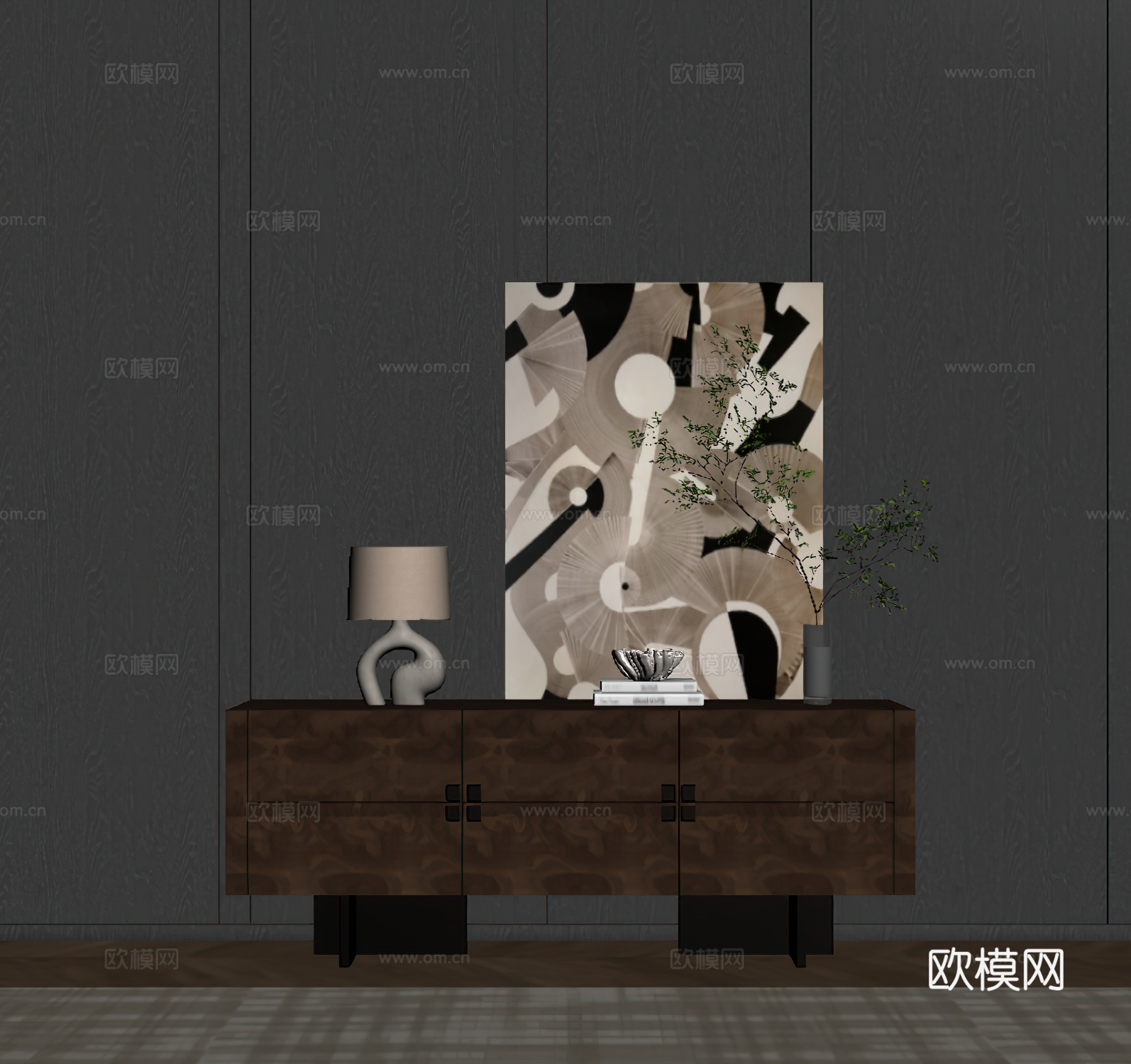 现代边柜 玄关柜 装饰柜su模型