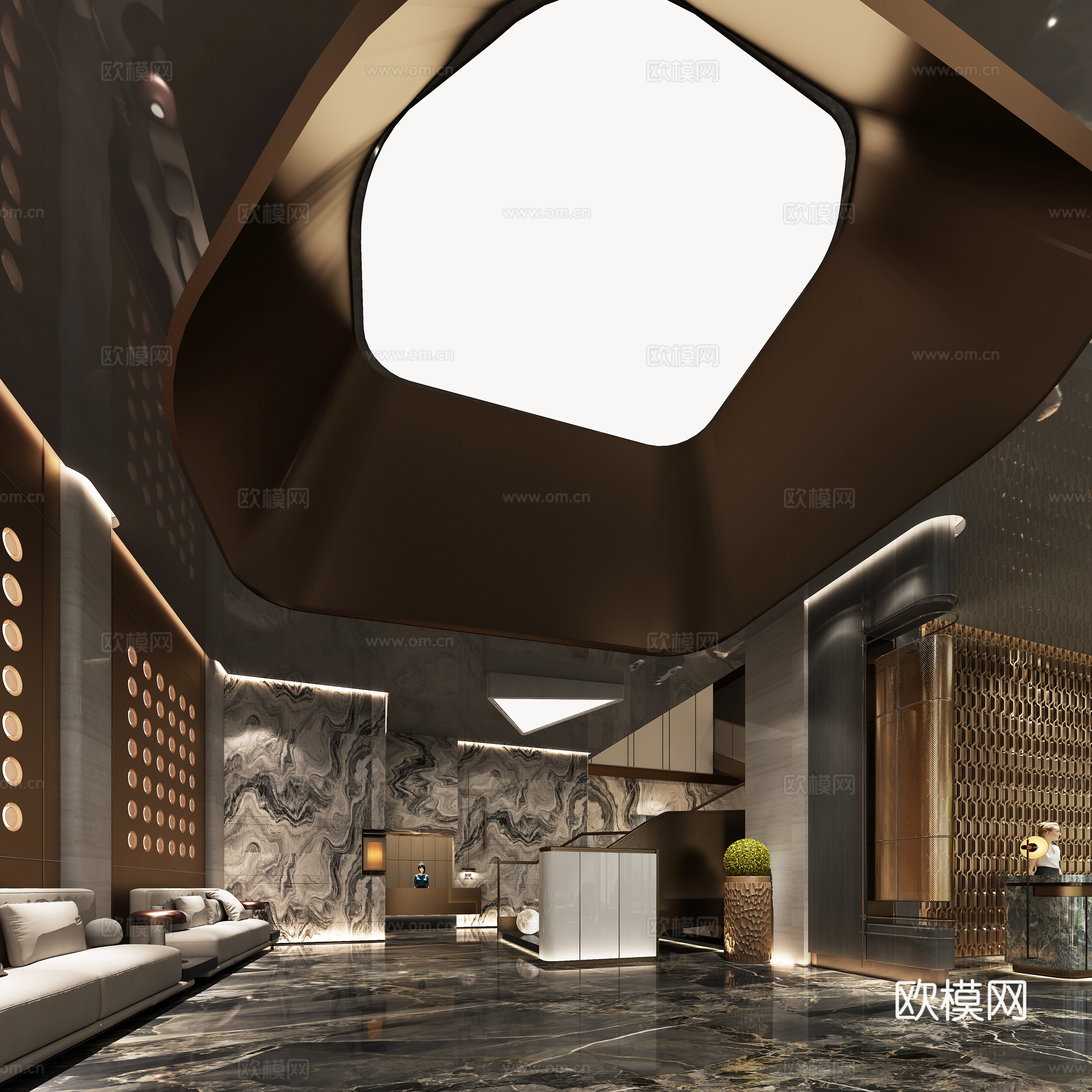 大堂3d模型下载（渲染图1）