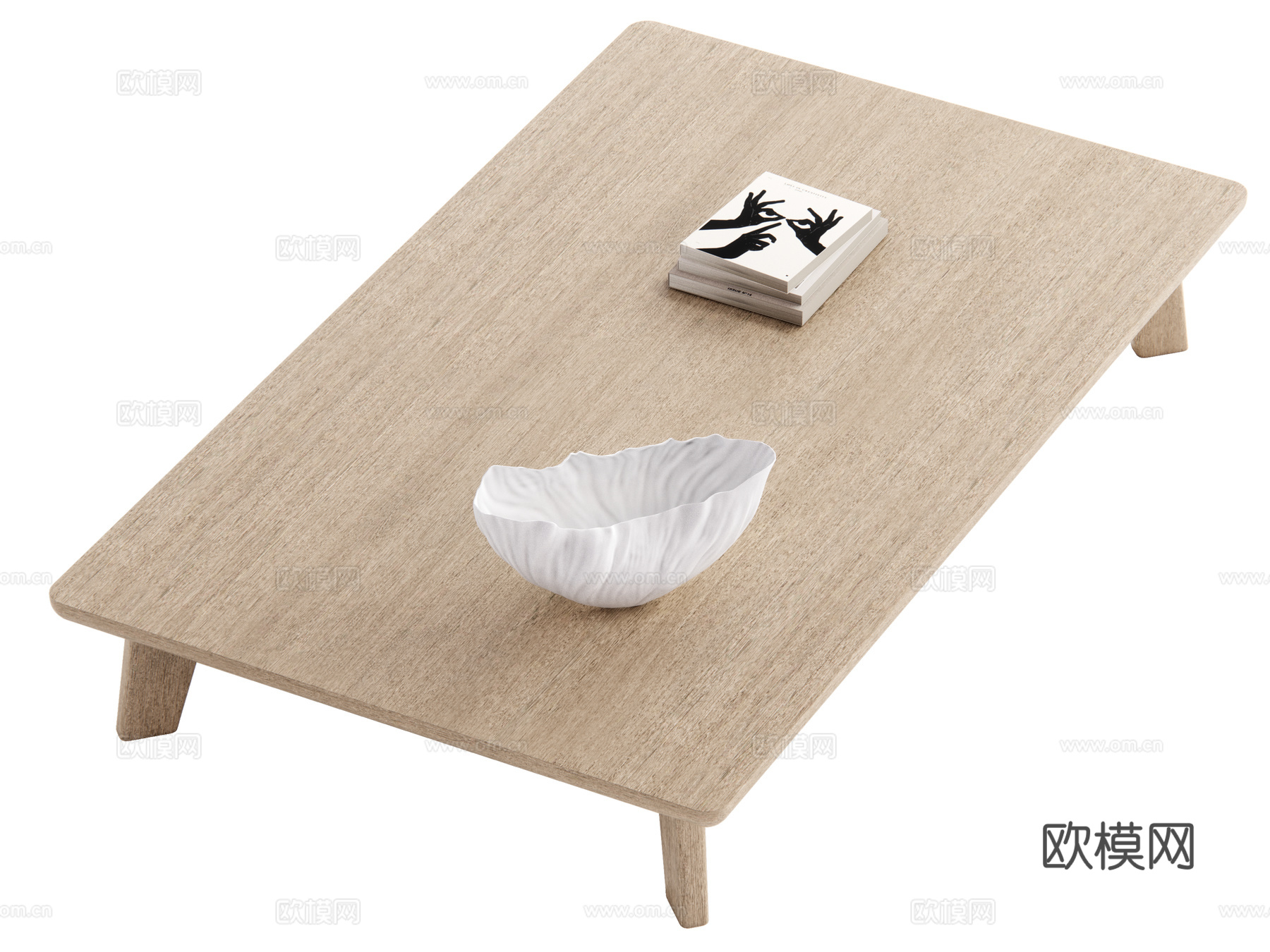 现代原木风茶几su模型