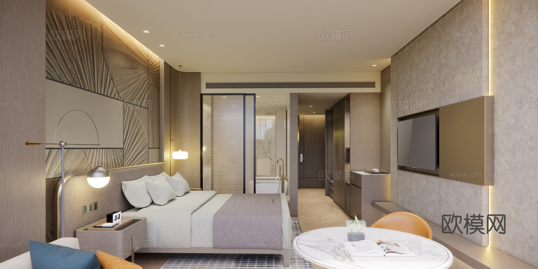 酒店客房 标准客房 现代客房 大床房su模型