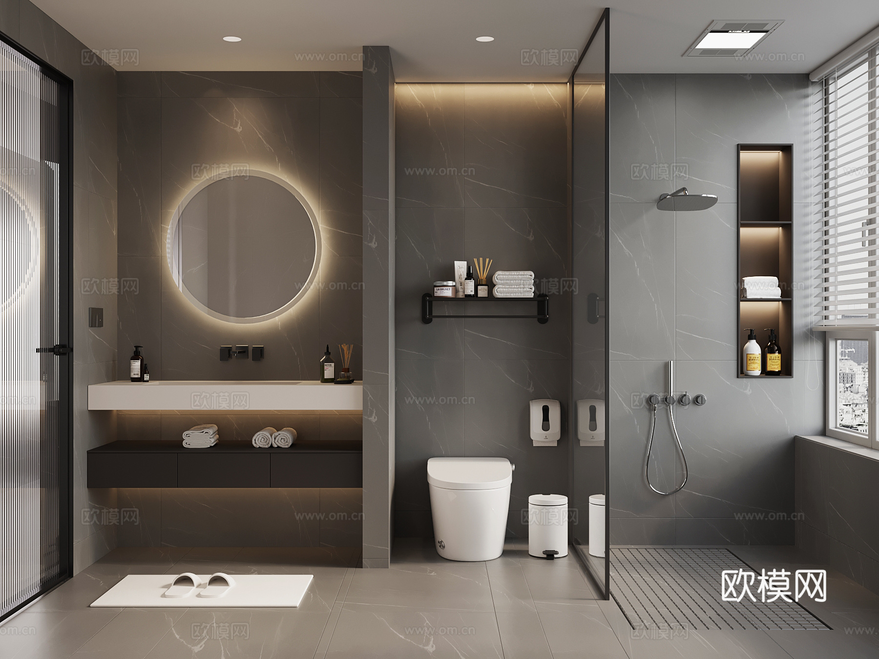 现代意式卫生间3d模型下载