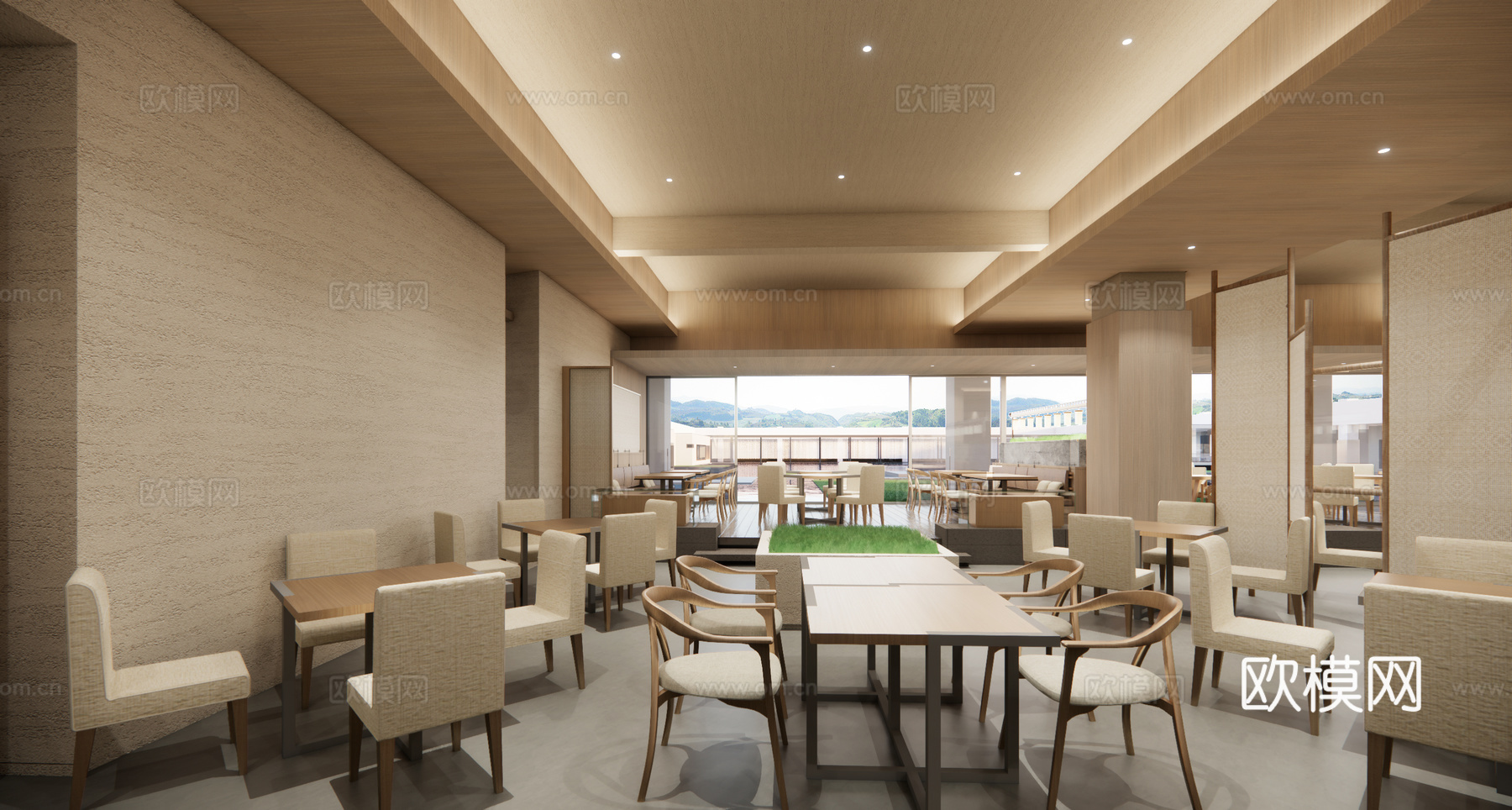餐厅简约 现代餐厅 早餐厅 全日制餐厅 酒店餐厅su模型下载（渲染图4）