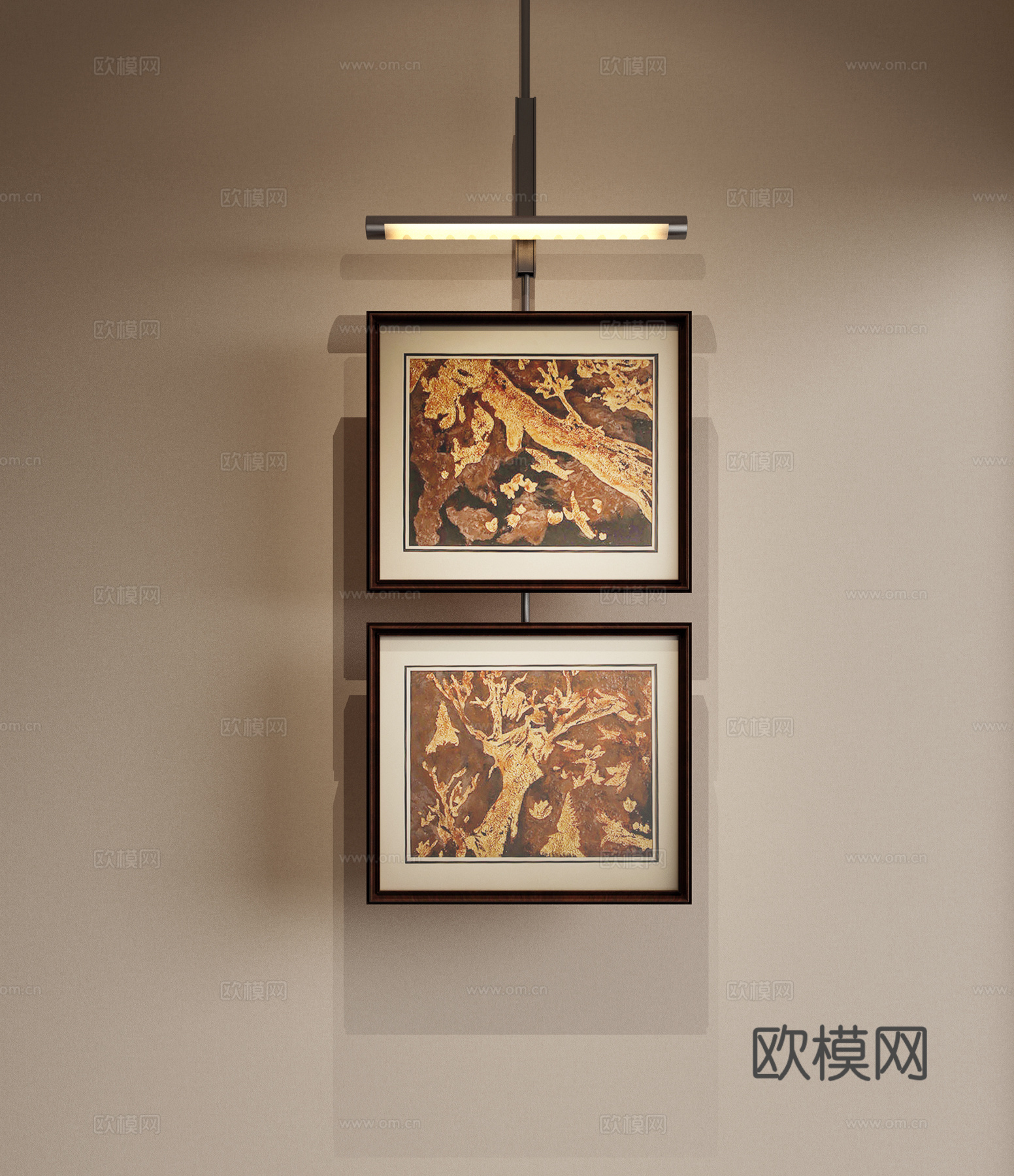 代轻奢挂画 复古挂画 壁灯挂画 挂画组合 客厅挂画 卧室挂画3d模型