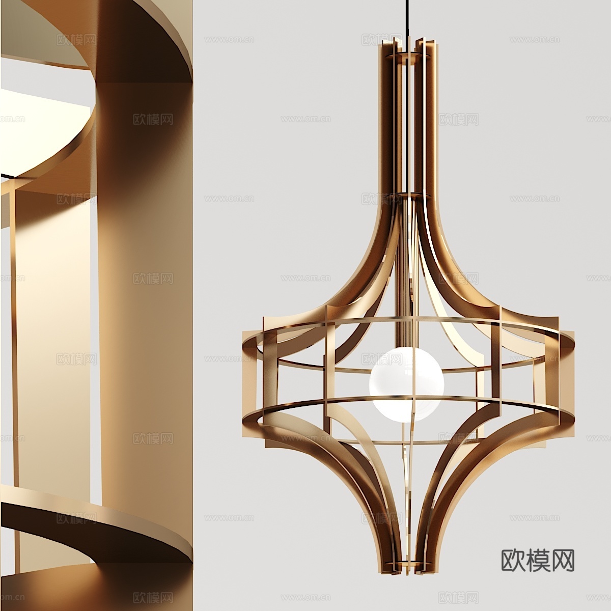现代 金属吊灯3d模型