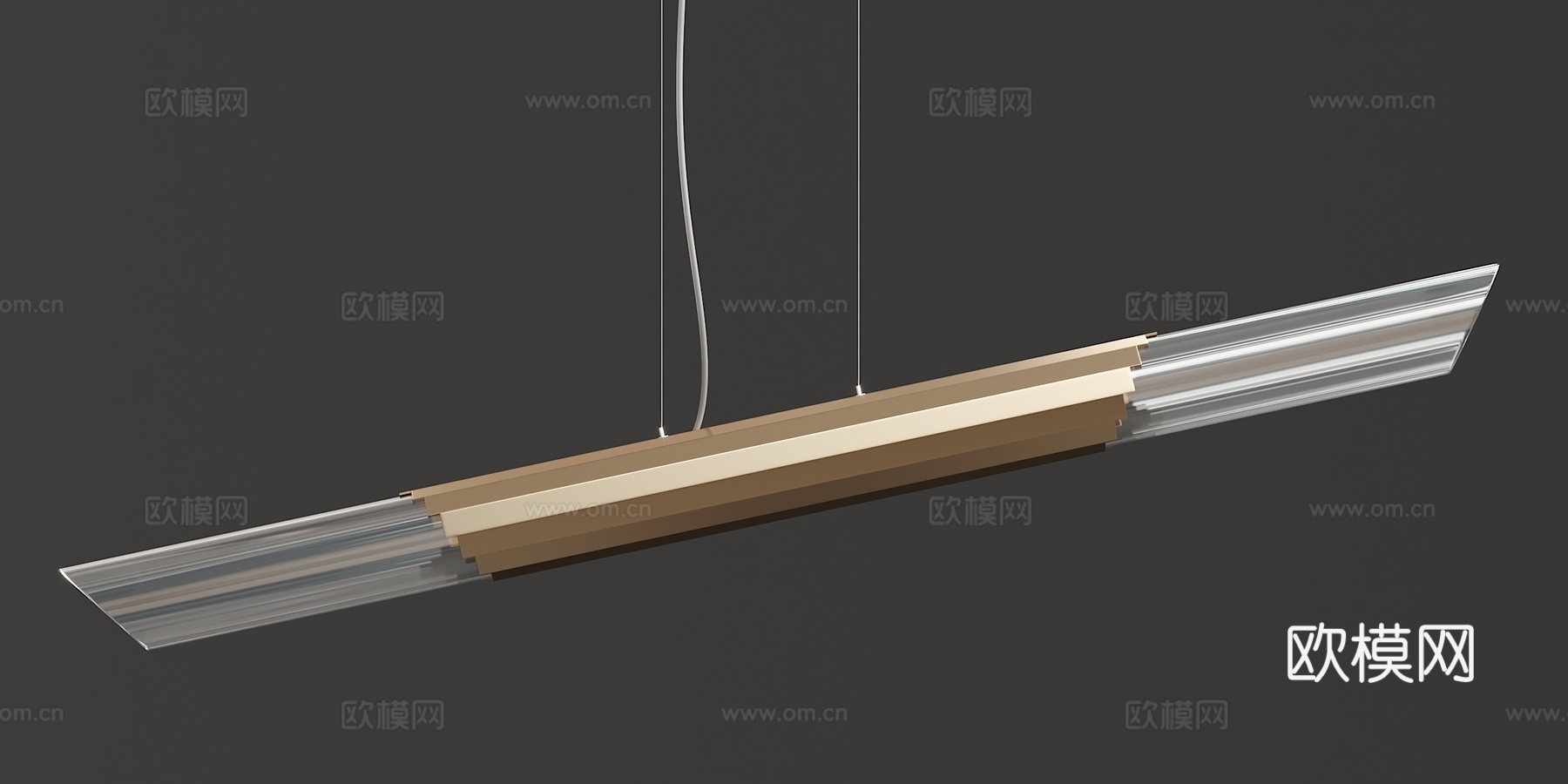 现代 金属 水晶 条形吊灯3d模型