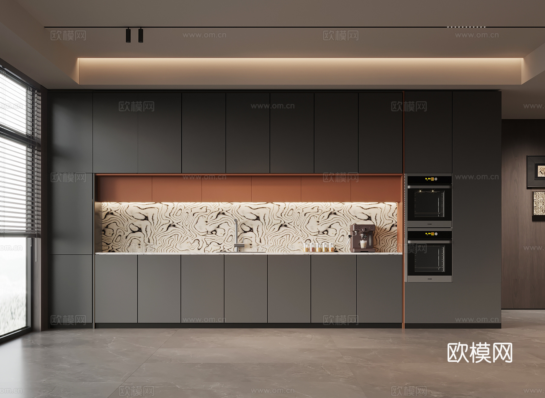 现代意式茶水柜3d模型下载