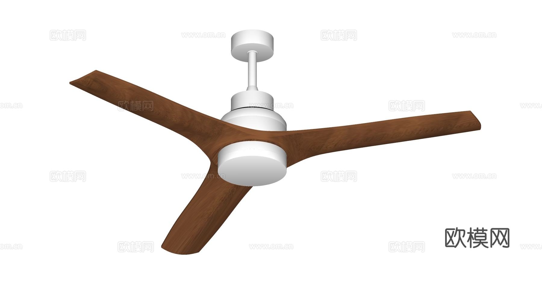 现代中古风吊扇 吊扇灯su模型
