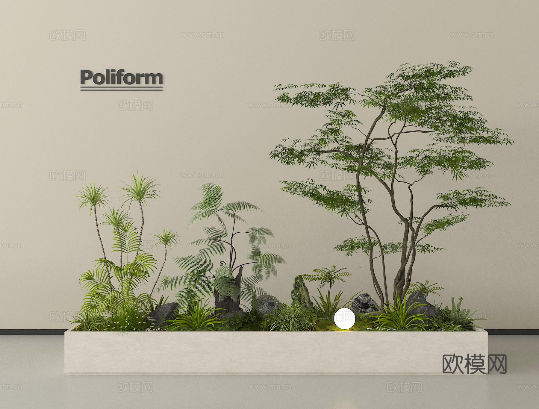 绿植花箱  植物组合  盆栽 景观小品 植物堆 花池花坛su模型