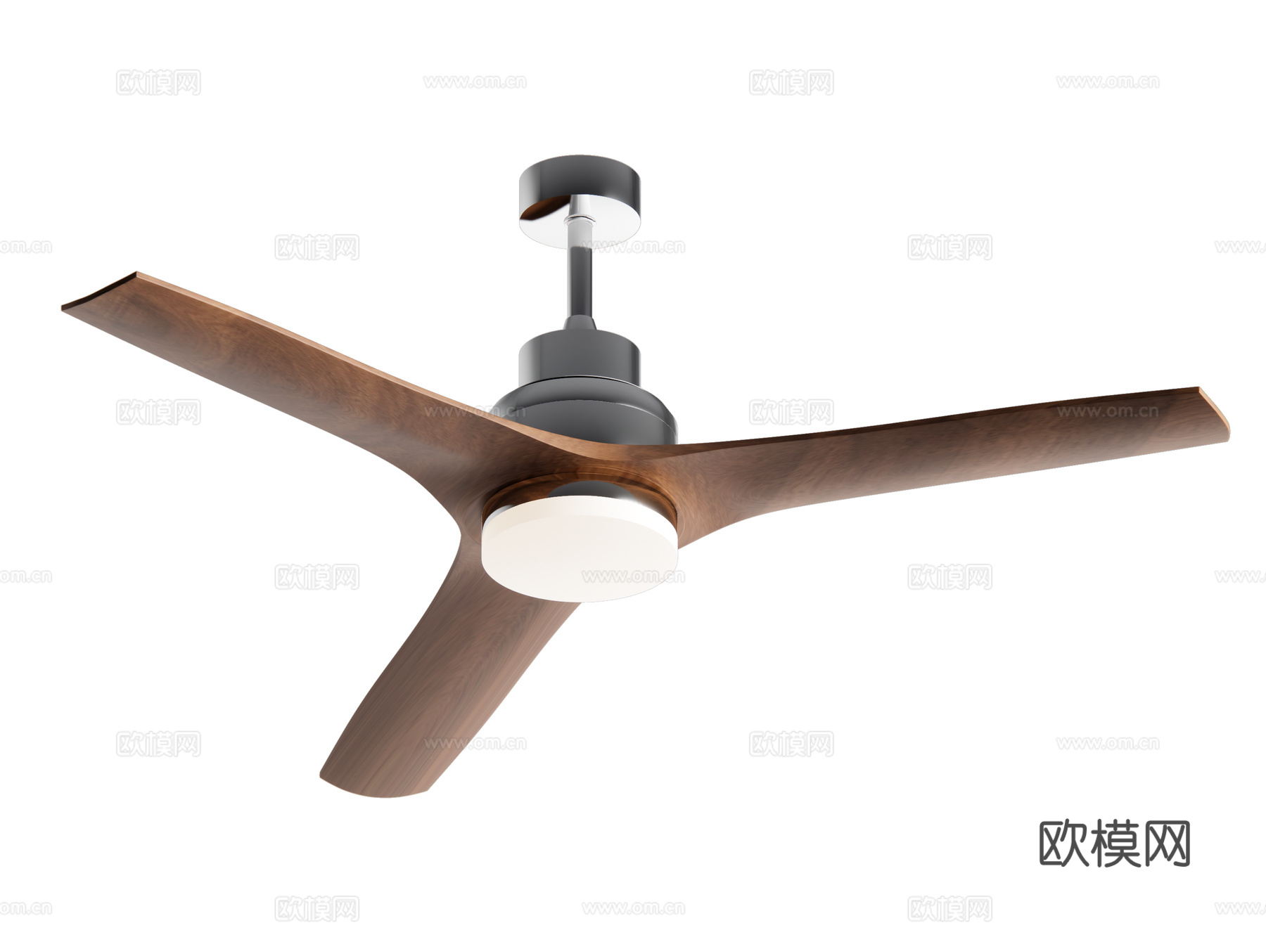 现代中古风吊扇 吊扇灯su模型