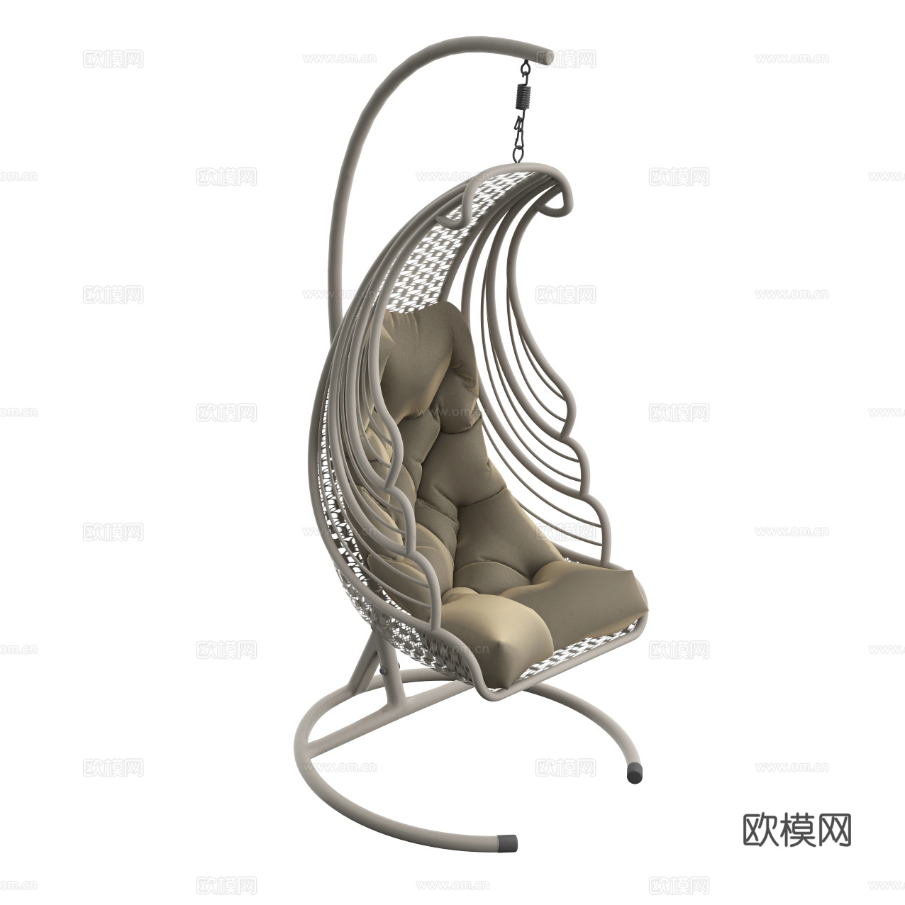 北欧休闲布艺铁网吊椅3d模型