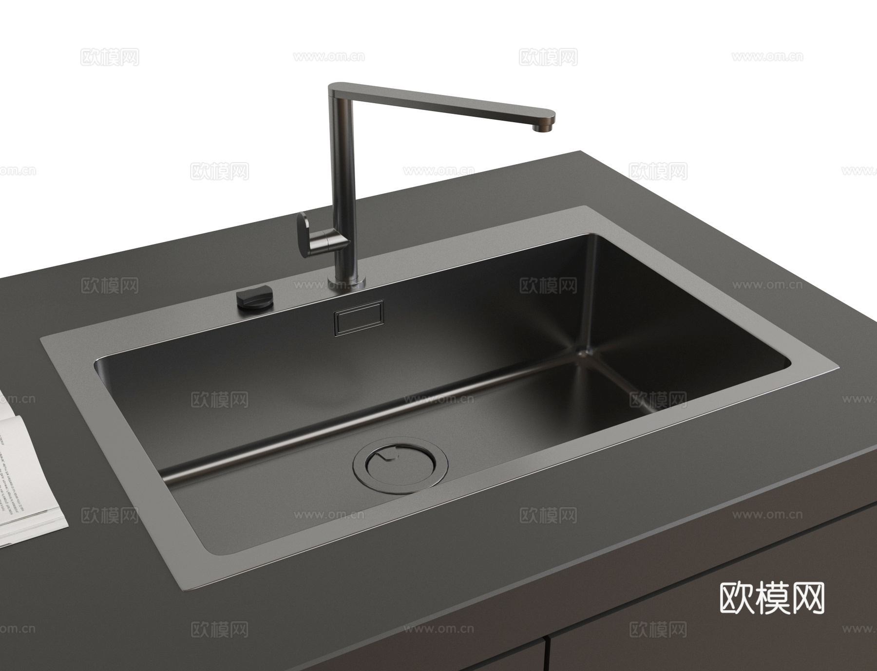 现代水槽 不锈钢水槽 水龙头su模型