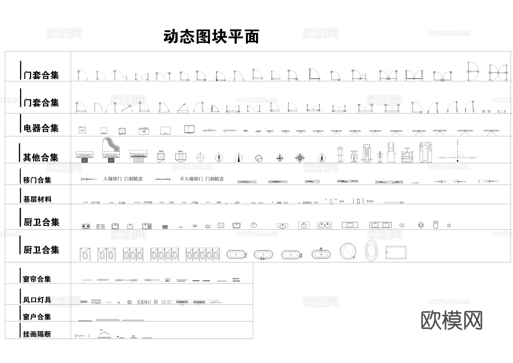 CAD动态图块cad施工图