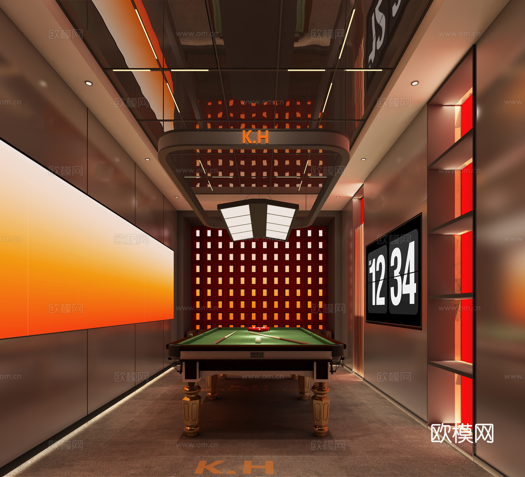 台球室3d模型下载