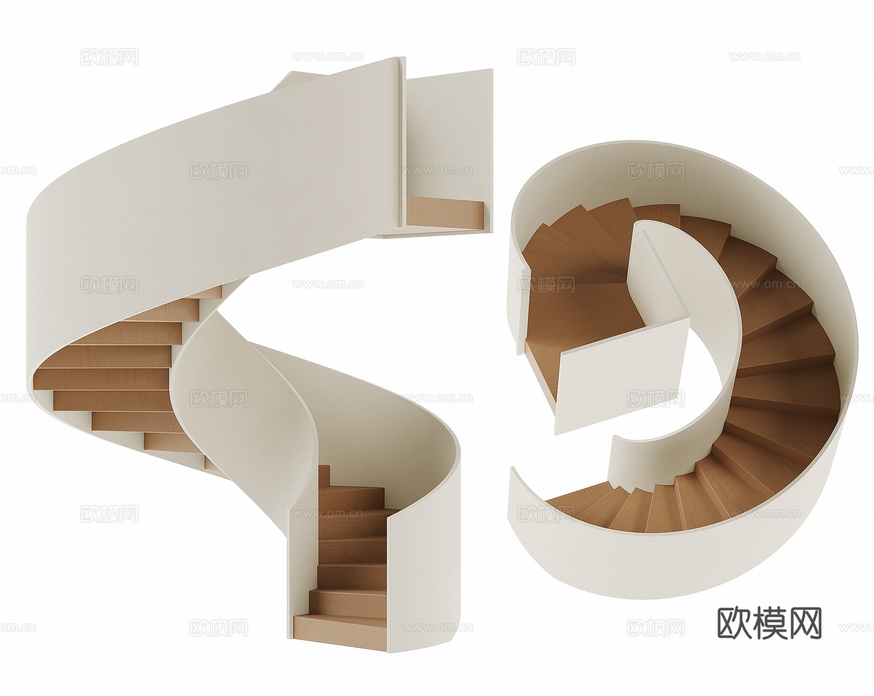 现代旋转楼梯3d模型下载