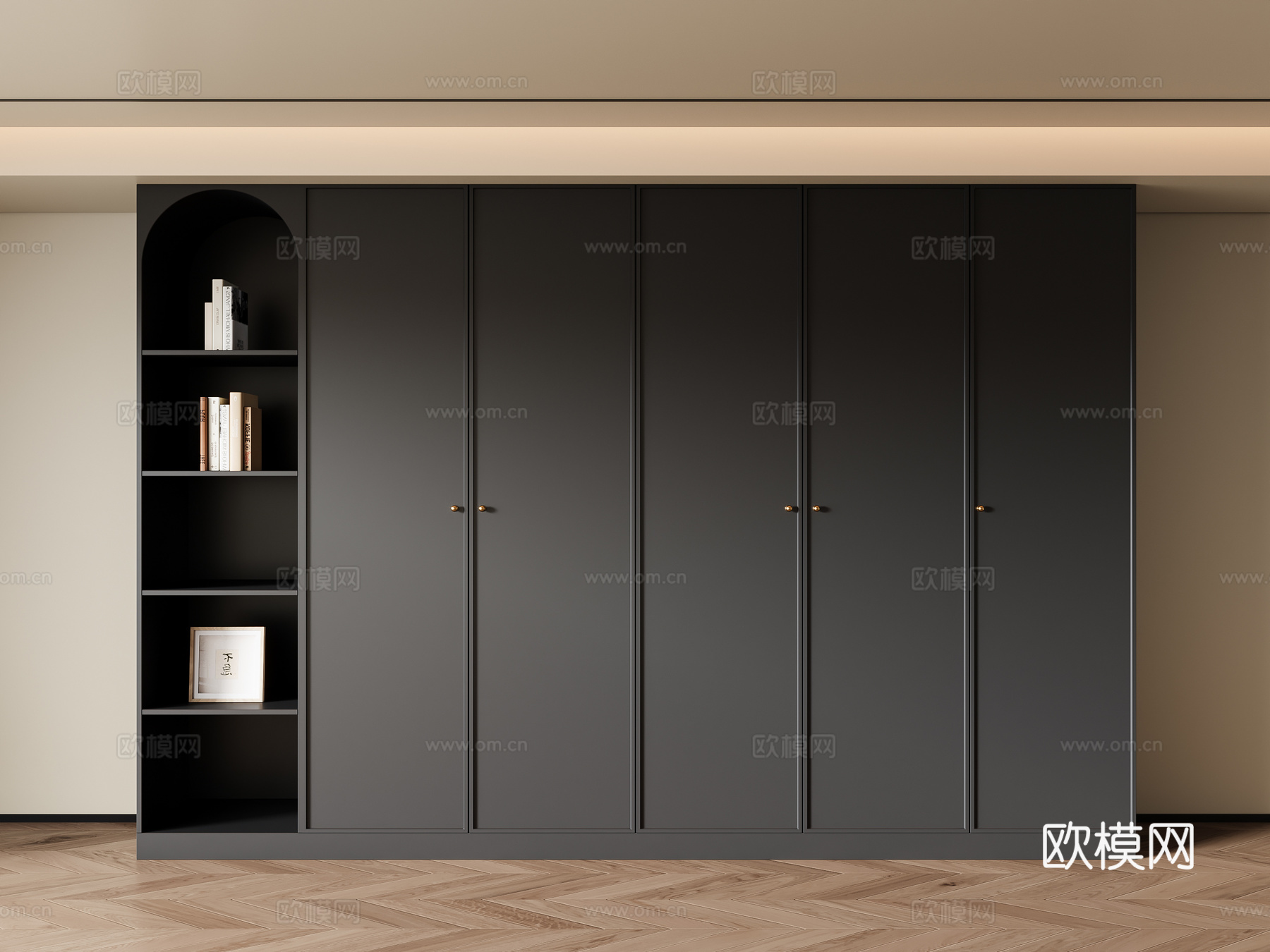 法式中古风衣柜3d模型下载