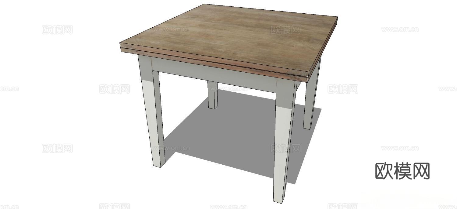 实木边几 实木桌子 桌子 现代边几 现代实木桌子 餐桌su模型