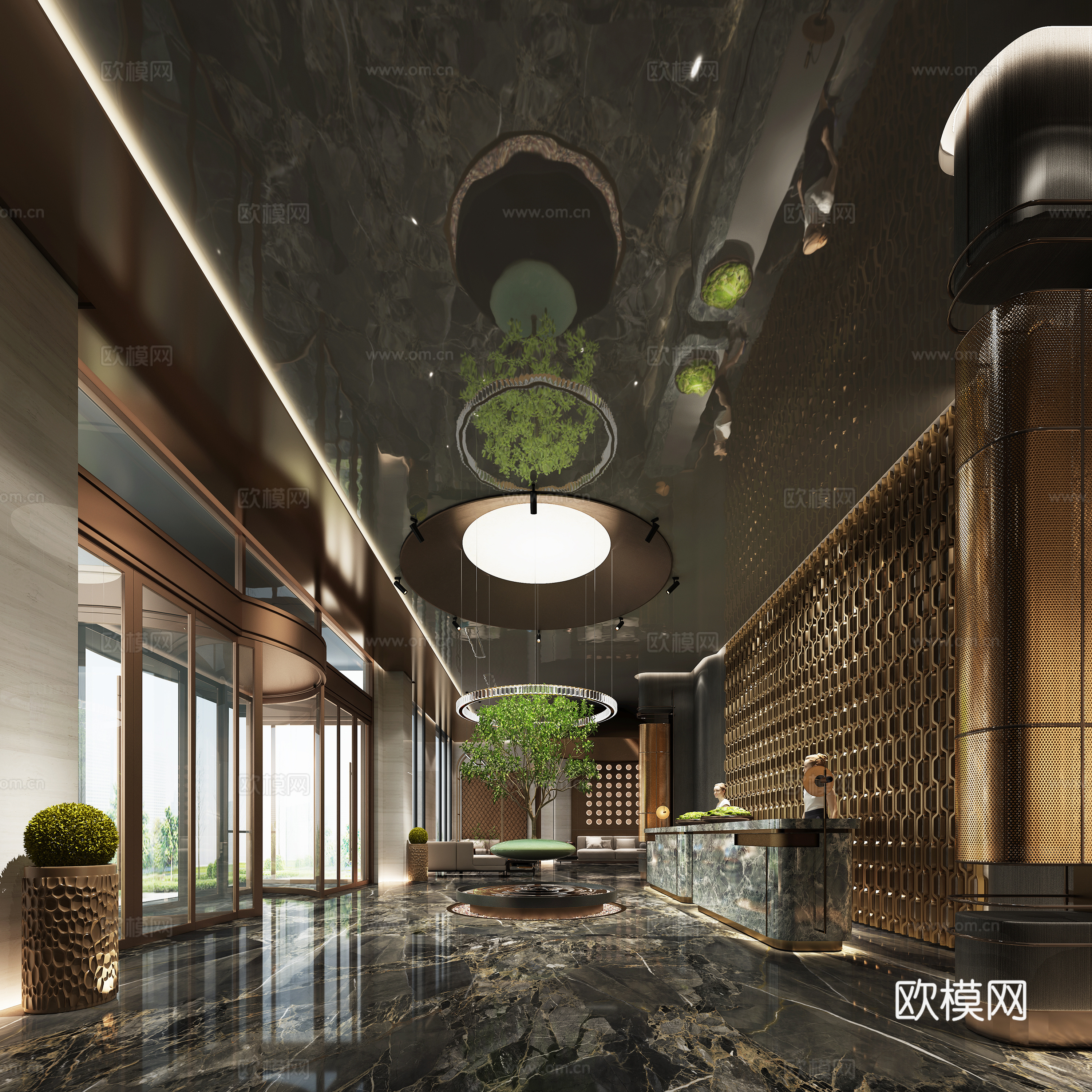 大堂3d模型下载（渲染图2）