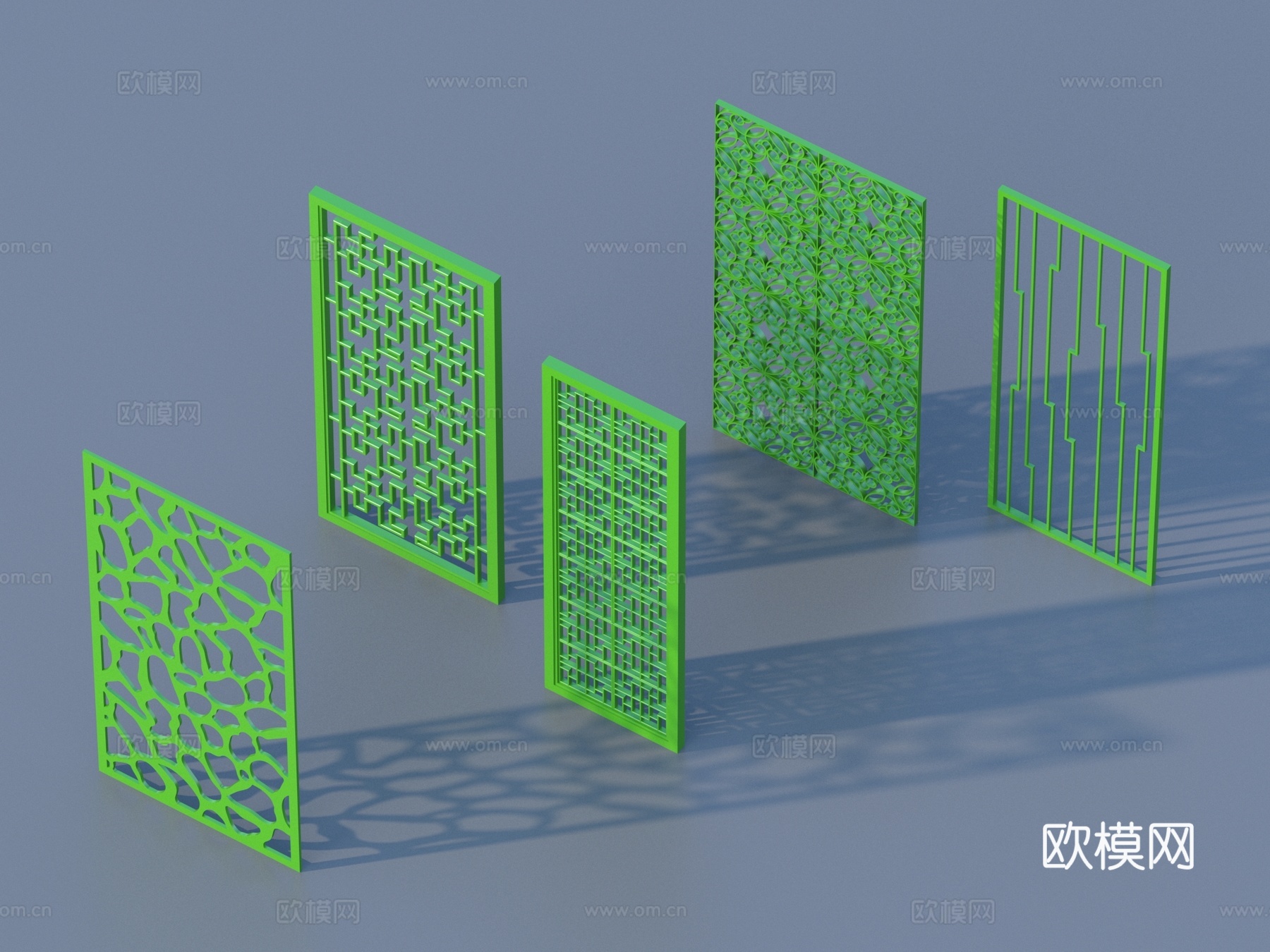 镂花窗 花格窗 镂空窗 浮雕 木雕3d模型下载
