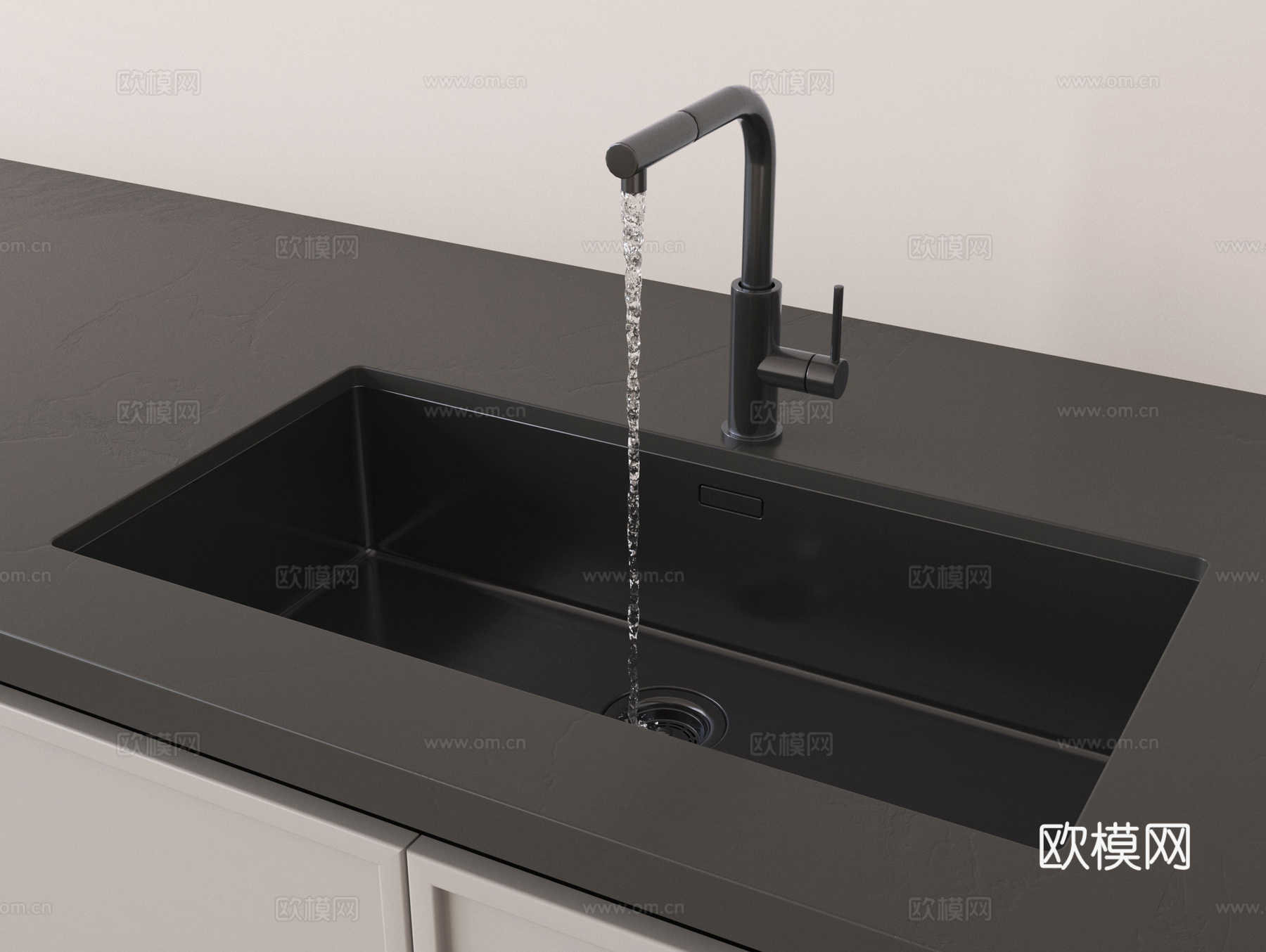 现代水槽 不锈钢水槽 水龙头 洗菜盆su模型