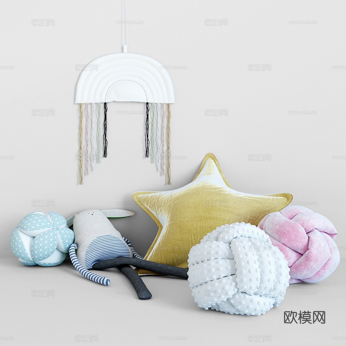 婴儿玩具与抱枕3d模型下载