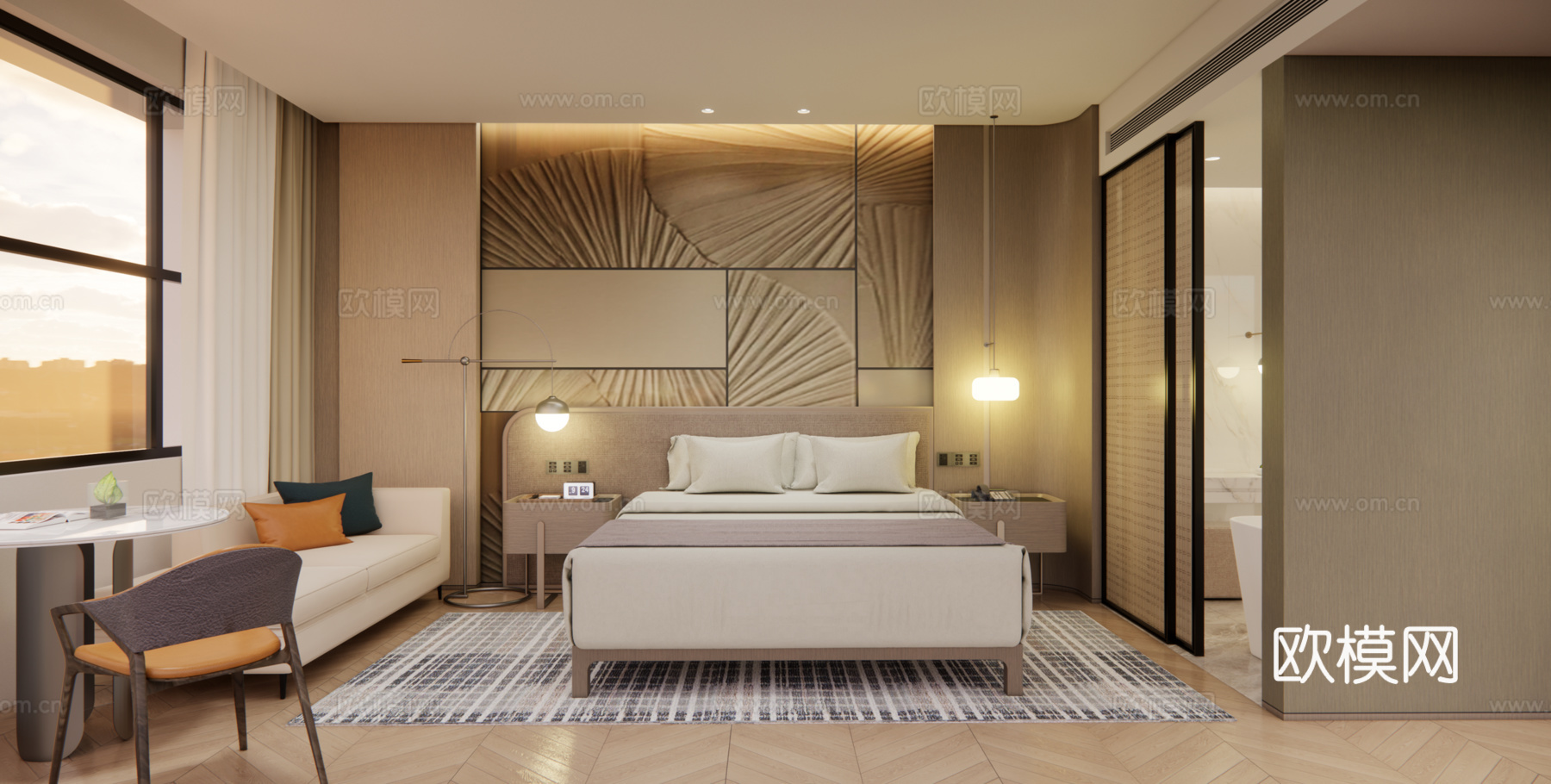 酒店客房 标准客房 现代客房 大床房su模型