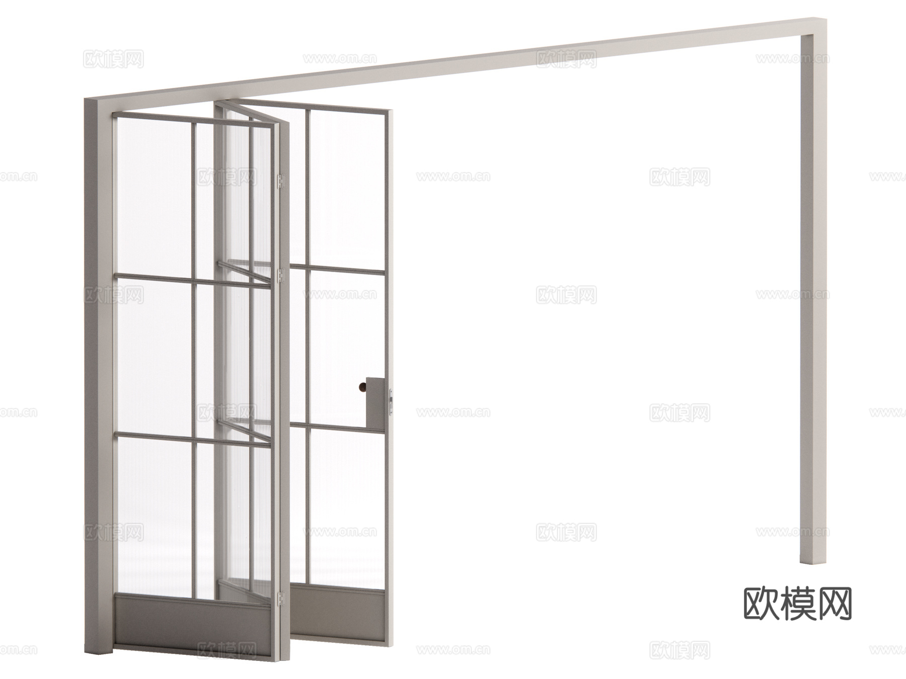 现代中古风折叠门su模型