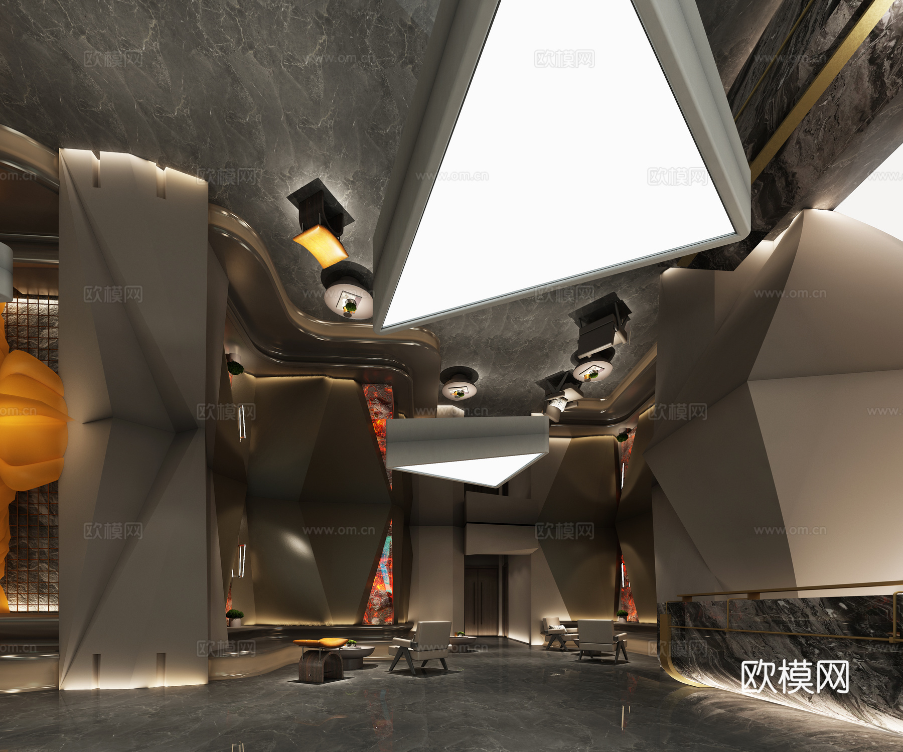 大堂3d模型下载（渲染图2）