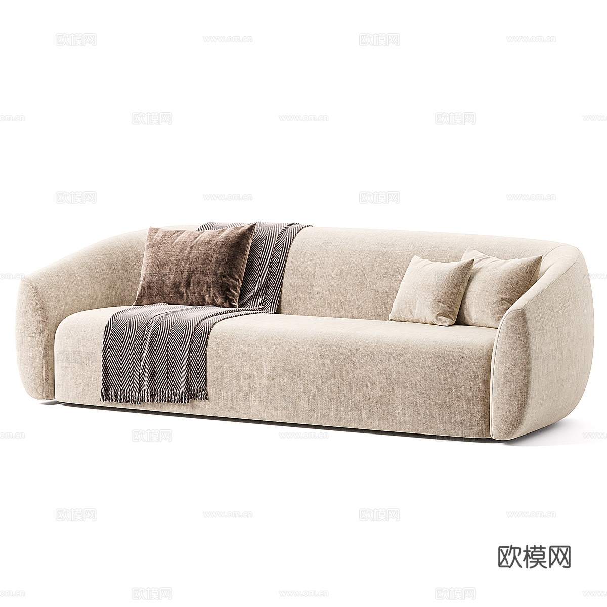 三人沙发3d模型