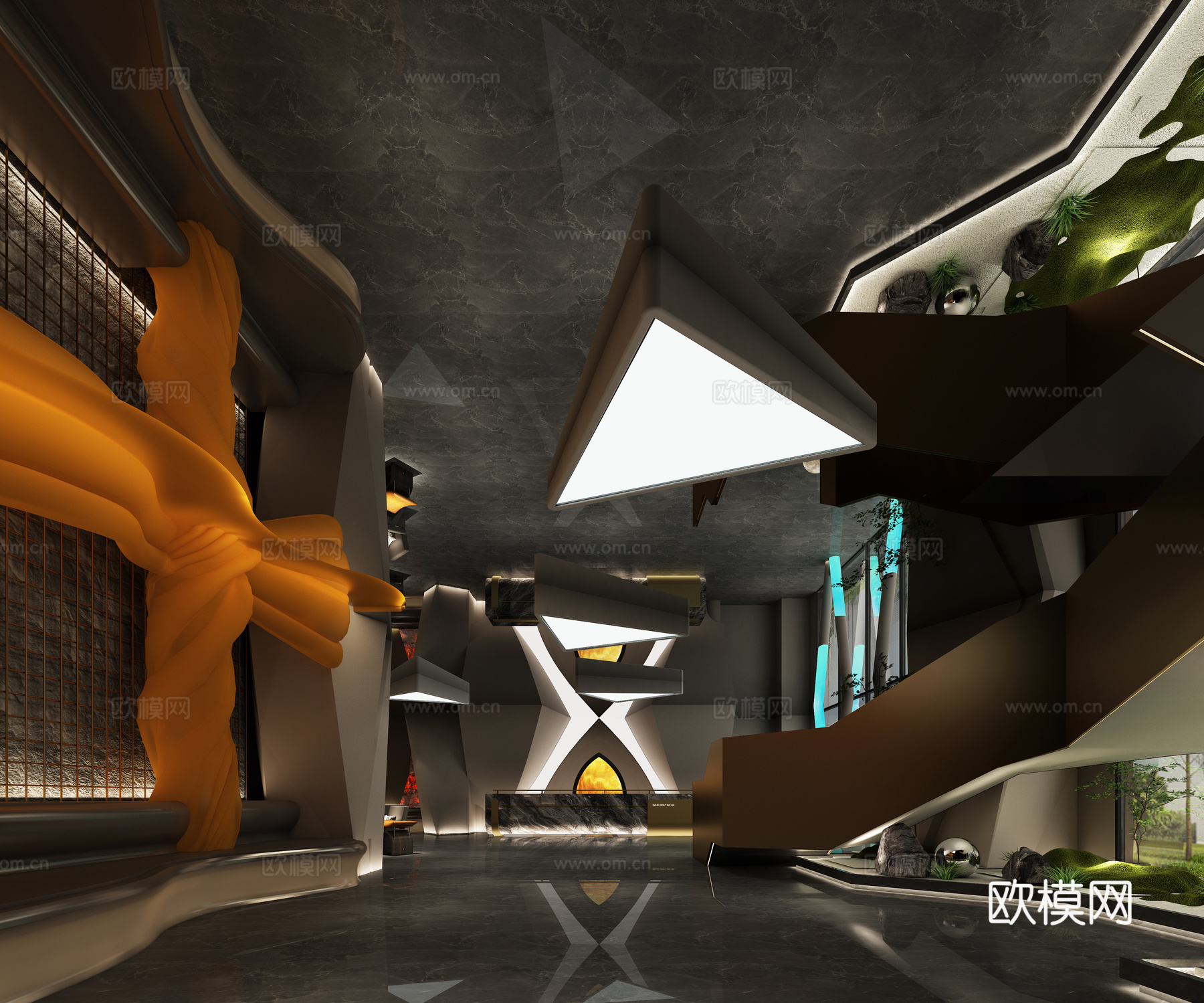 大堂3d模型下载（渲染图1）