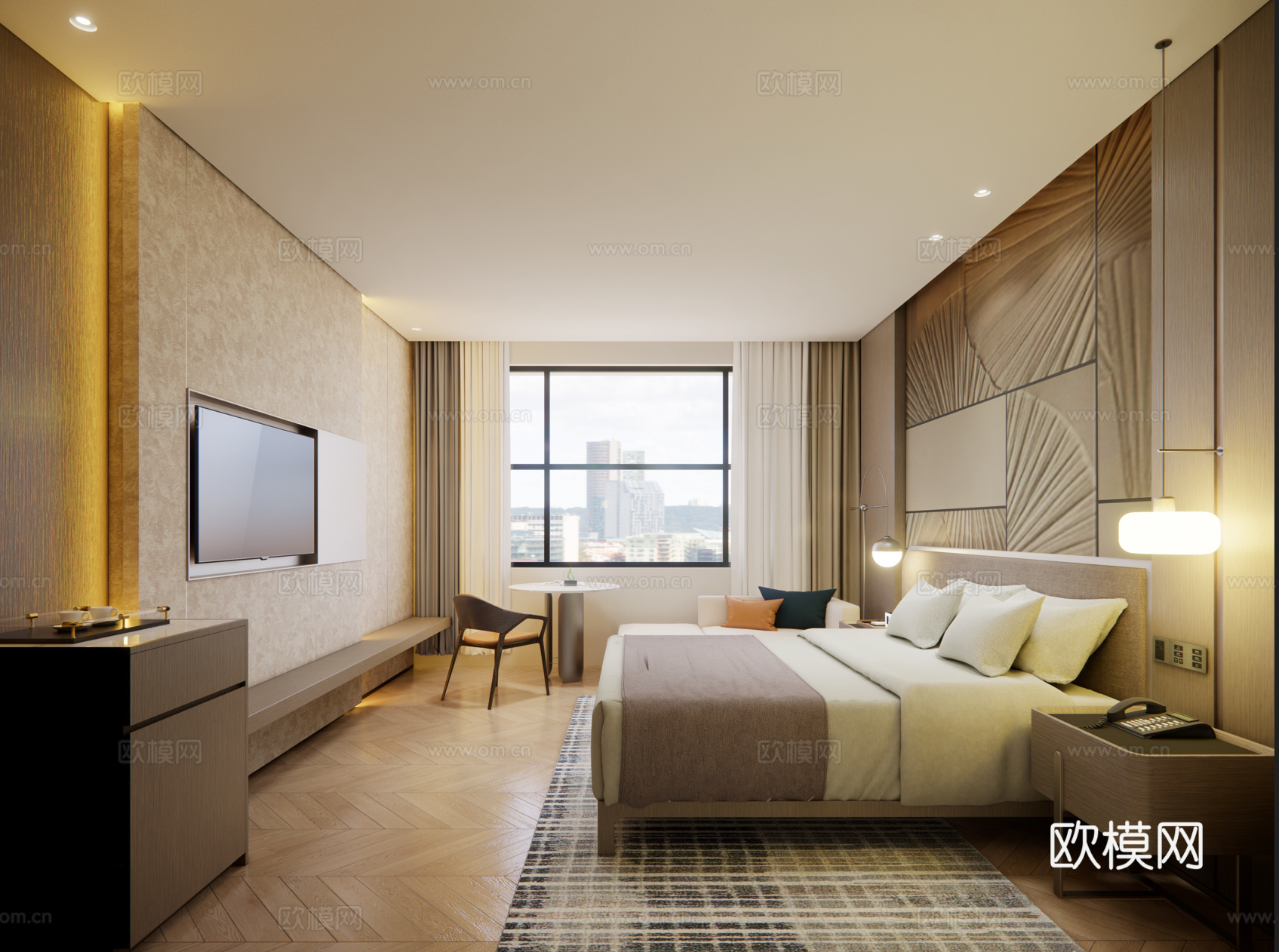 酒店客房 标准客房 现代客房 大床房su模型