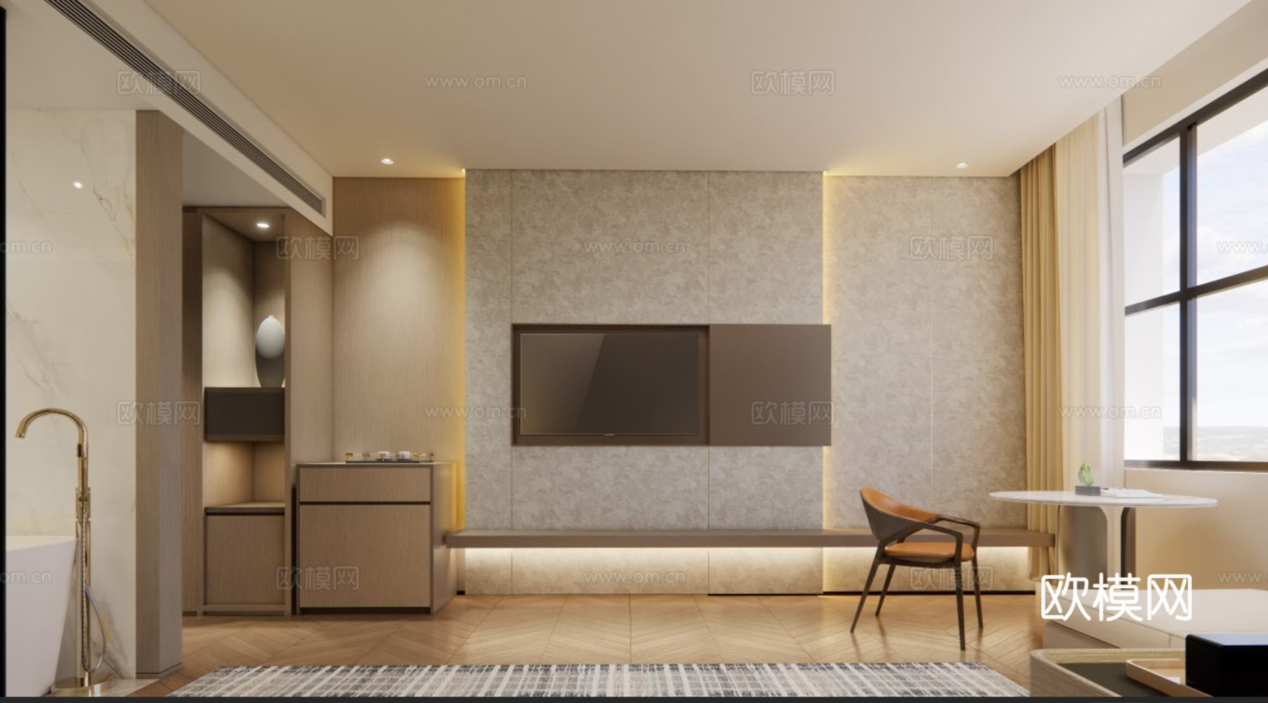 酒店客房 标准客房 现代客房 大床房su模型