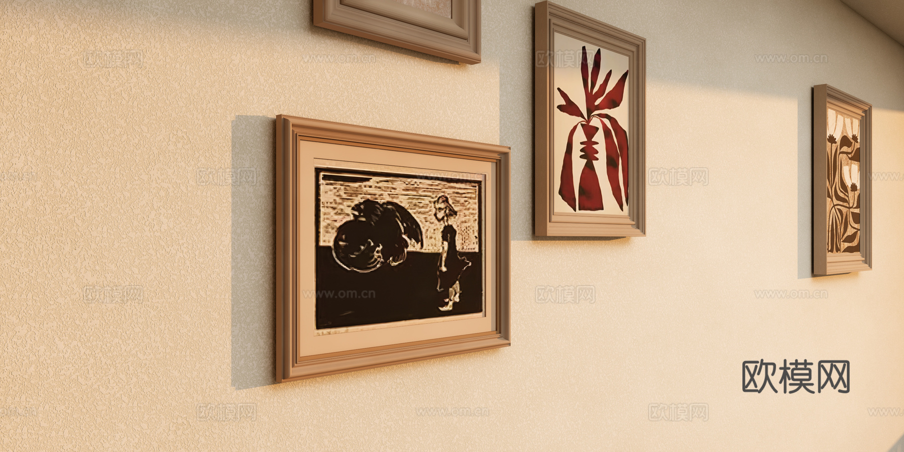 民宿客房  民宿双床房 民宿标间su模型下载（渲染图3）