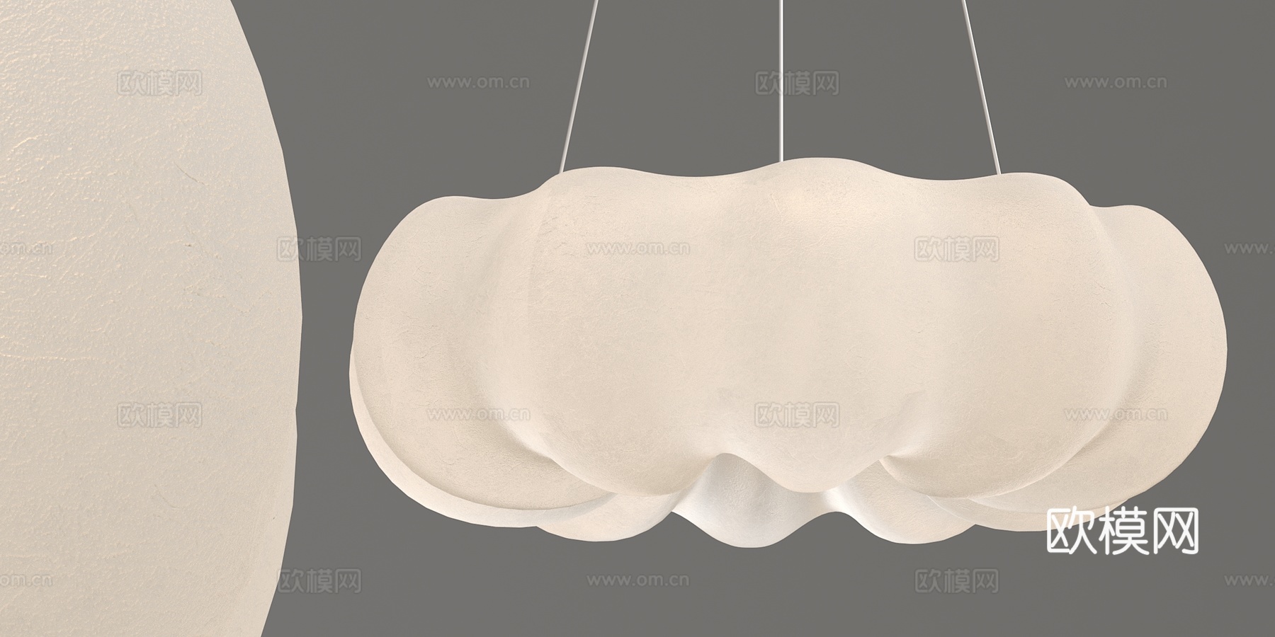 新中式 白色 吊灯3d模型