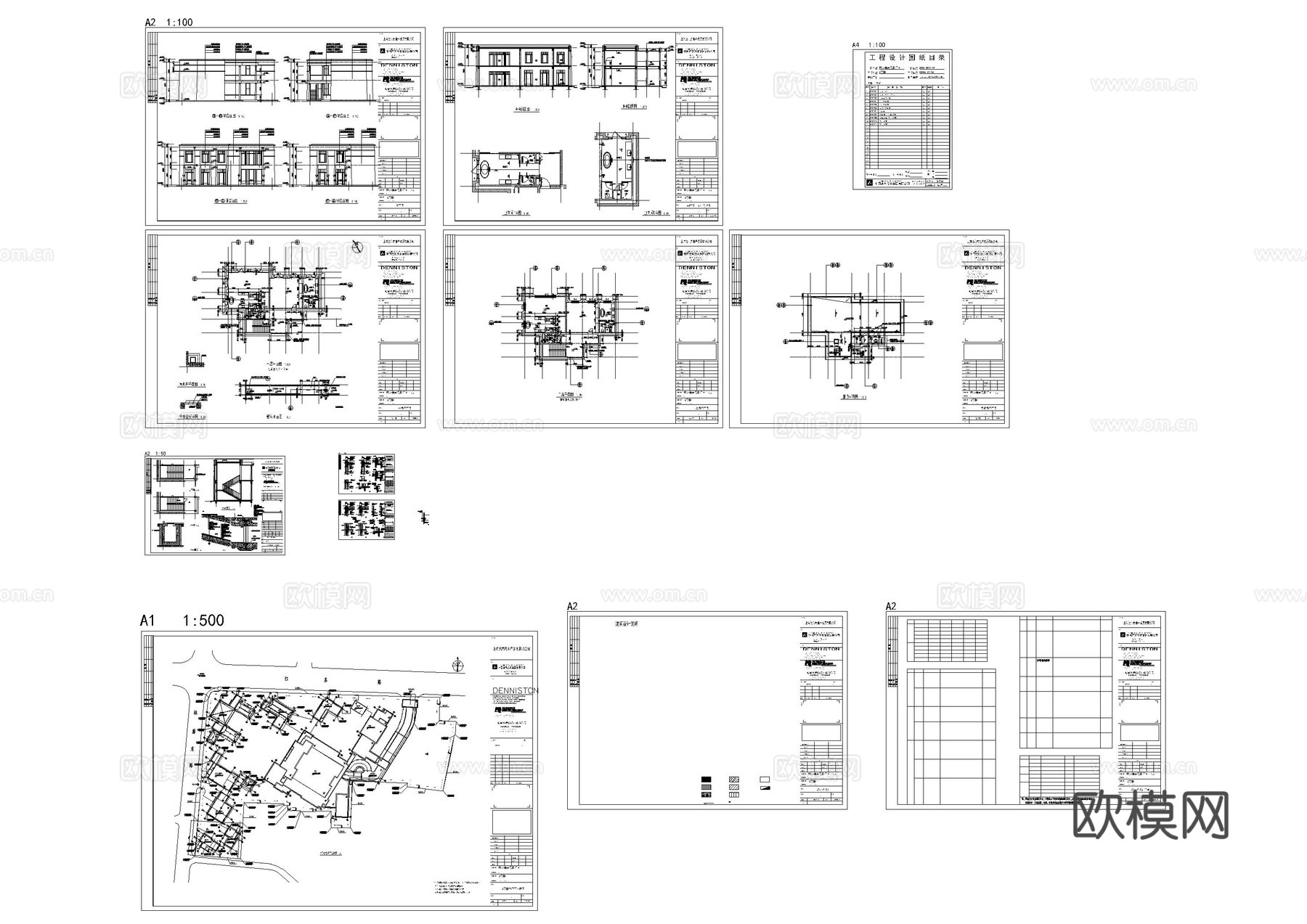现代酒店建筑施工图cad施工图