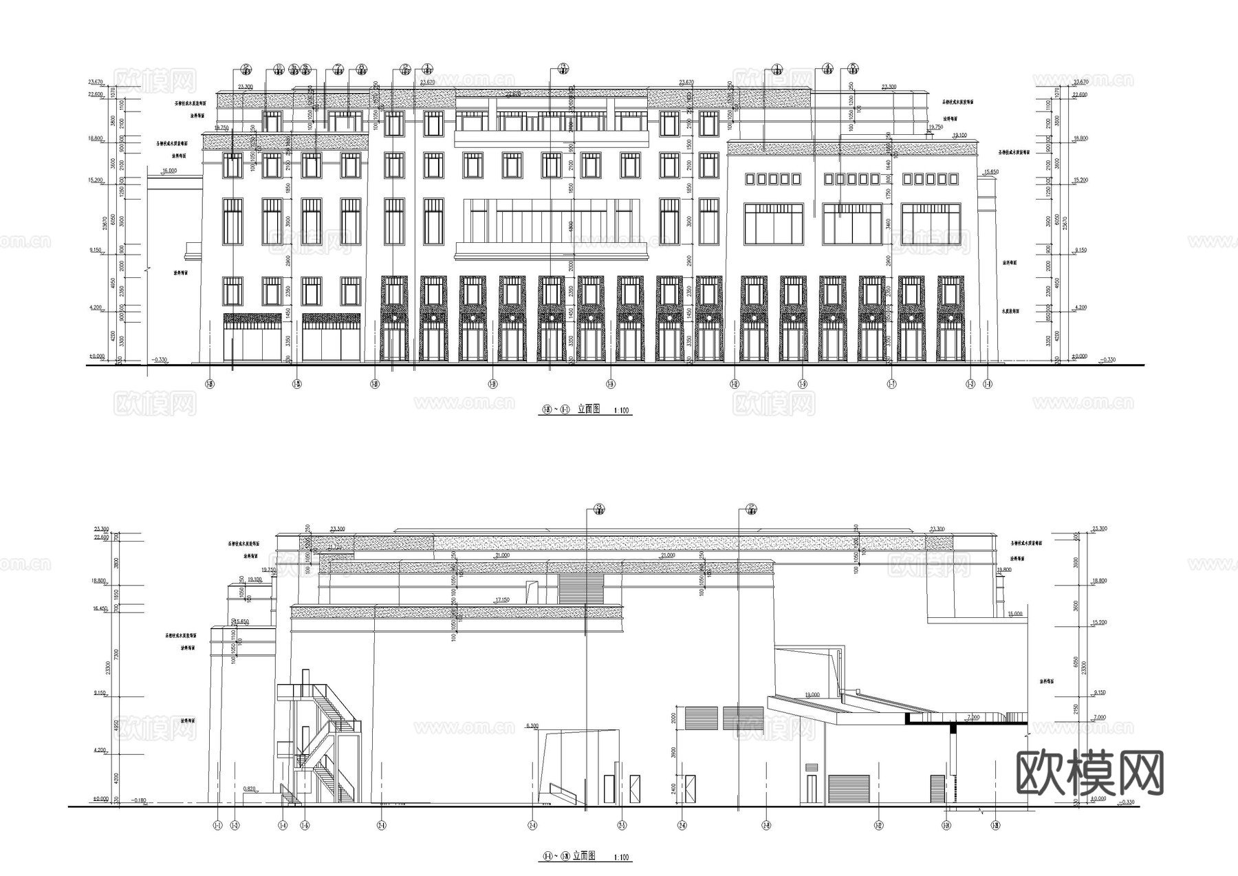 民宿主辅楼建筑施工图cad施工图