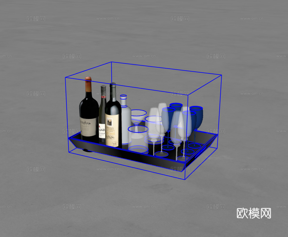 酒具组合su模型