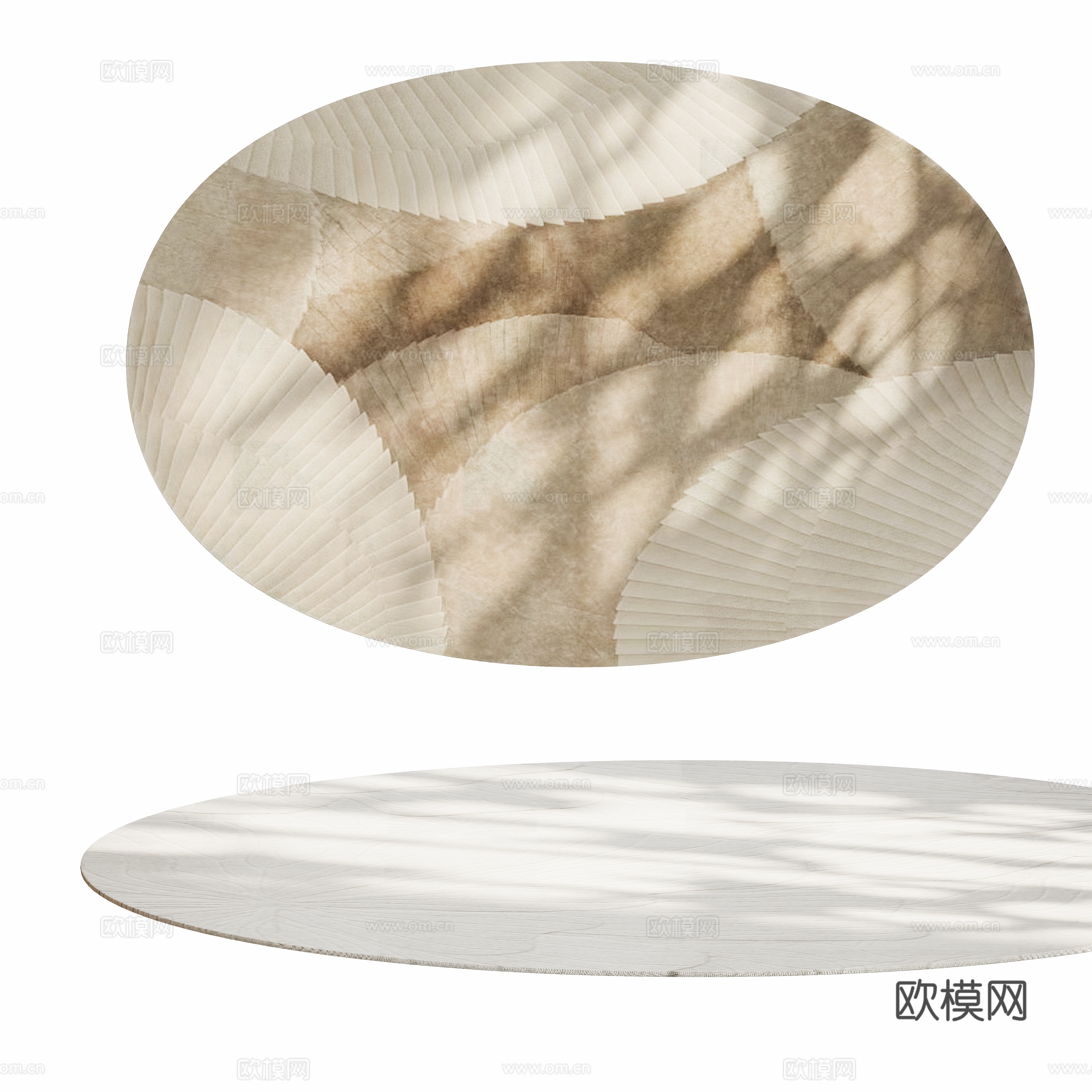 现代客厅圆形地毯su模型