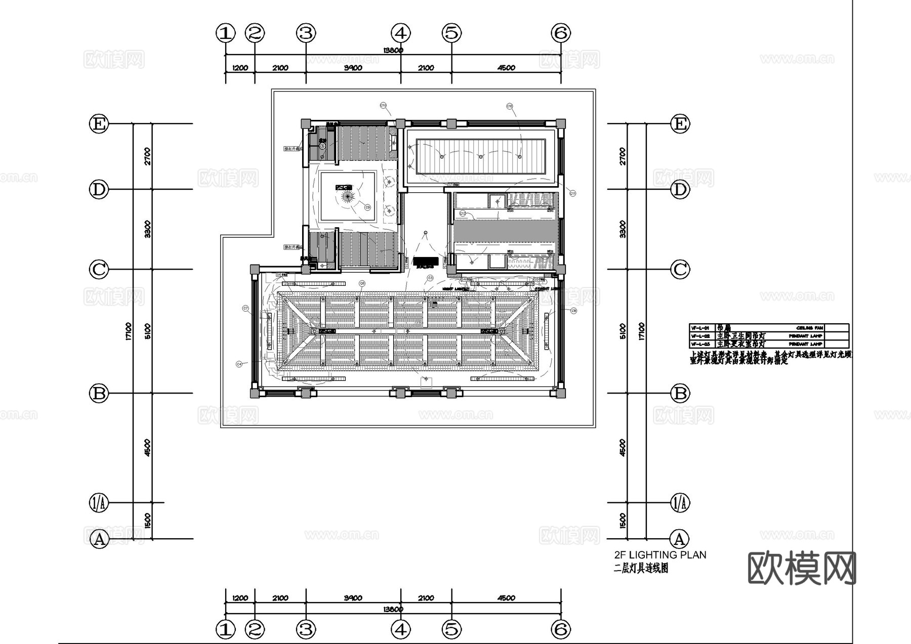 滨海别墅室内施工图cad施工图