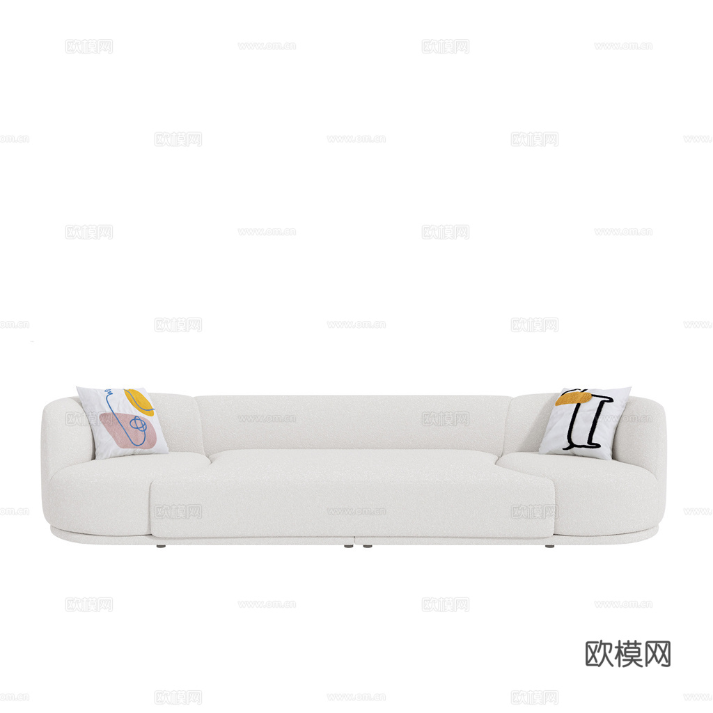 奶油风沙发3d模型下载