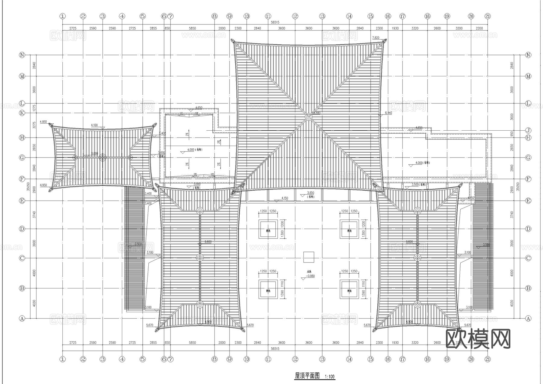 拉萨酒店SPA建筑施工图cad施工图